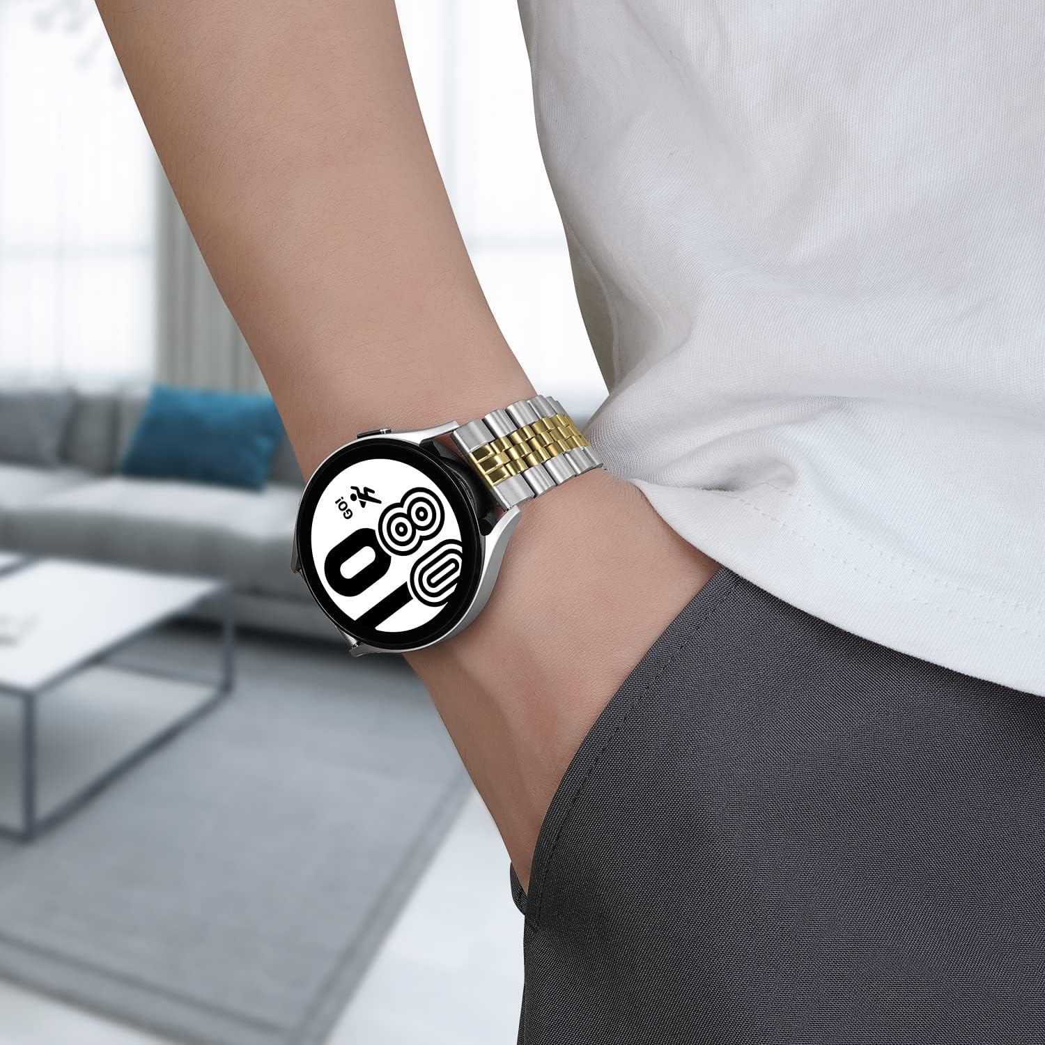 Wolait Compatible with Samsung Galaxy Watch 7 Band 40mm 44mm,Stainless Steel Metal Replacement Band for Galaxy Watch 6 Classic Bands 47mm 43mm/ Galaxy Watch 6/5/4 Band 40mm 44mm - Image 6