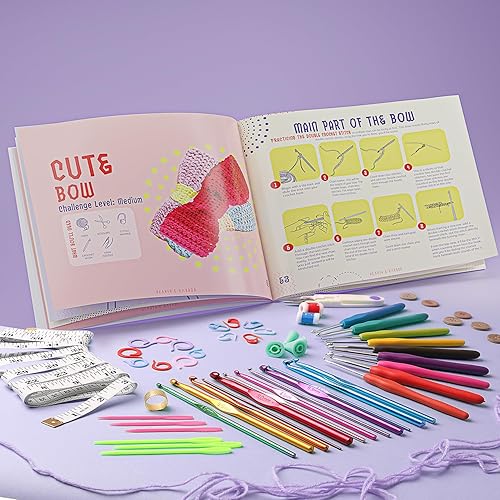 Miniatura 3 de Kit de ganchillo para principiantes y adultos, kit de ganchillo para principiantes para adultos y niños, juego de ganchillo de 80 piezas con guía