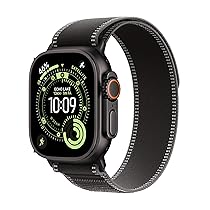 Apple Watch Ultra 3 GPS + Cellular, Cassa 49 mm in titanio nero con Trail Loop nero, cenere – M, L