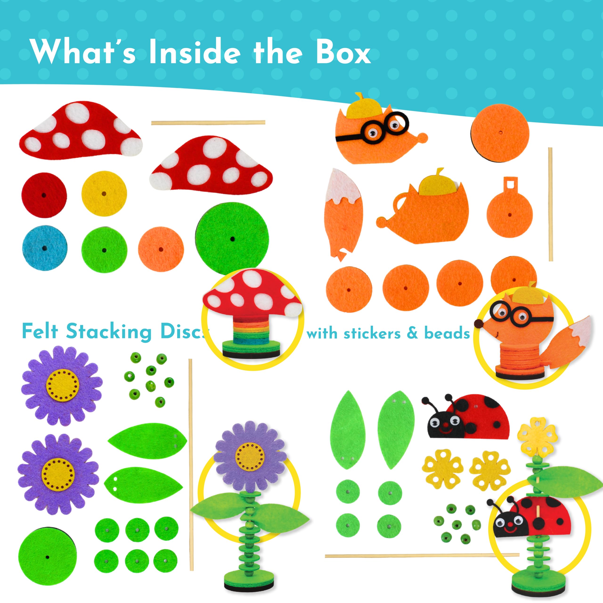 Kalakaram Stack & Sprout DIY Art & Craft Kit – Mess-Free Creative Activity for Kids, Stacking Toy Craft Kit, Gifts for Girls & Boys Ages 4, 5, 6, 7, 8, 9, Fun DIY Craft Kits for Children 1