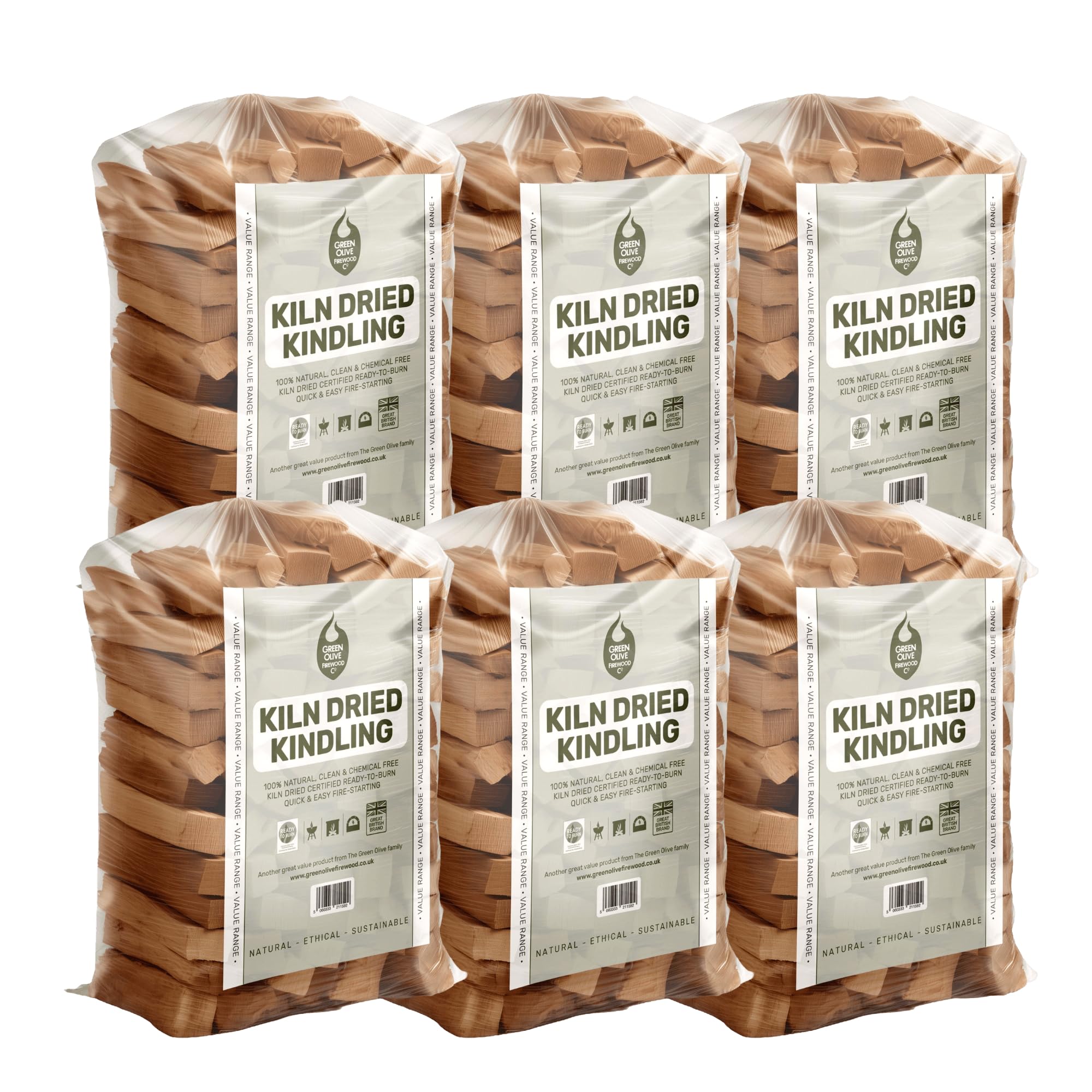 Green Olive Firewood - Approx 2.2KG Bag of Kiln Dried Kindling Wood - Firestarting Sticks - Natural Fire Lighters for Log Burners, Wood Burning Stoves, BBQS, Camping, fireplaces & Pizza Ovens — view 10