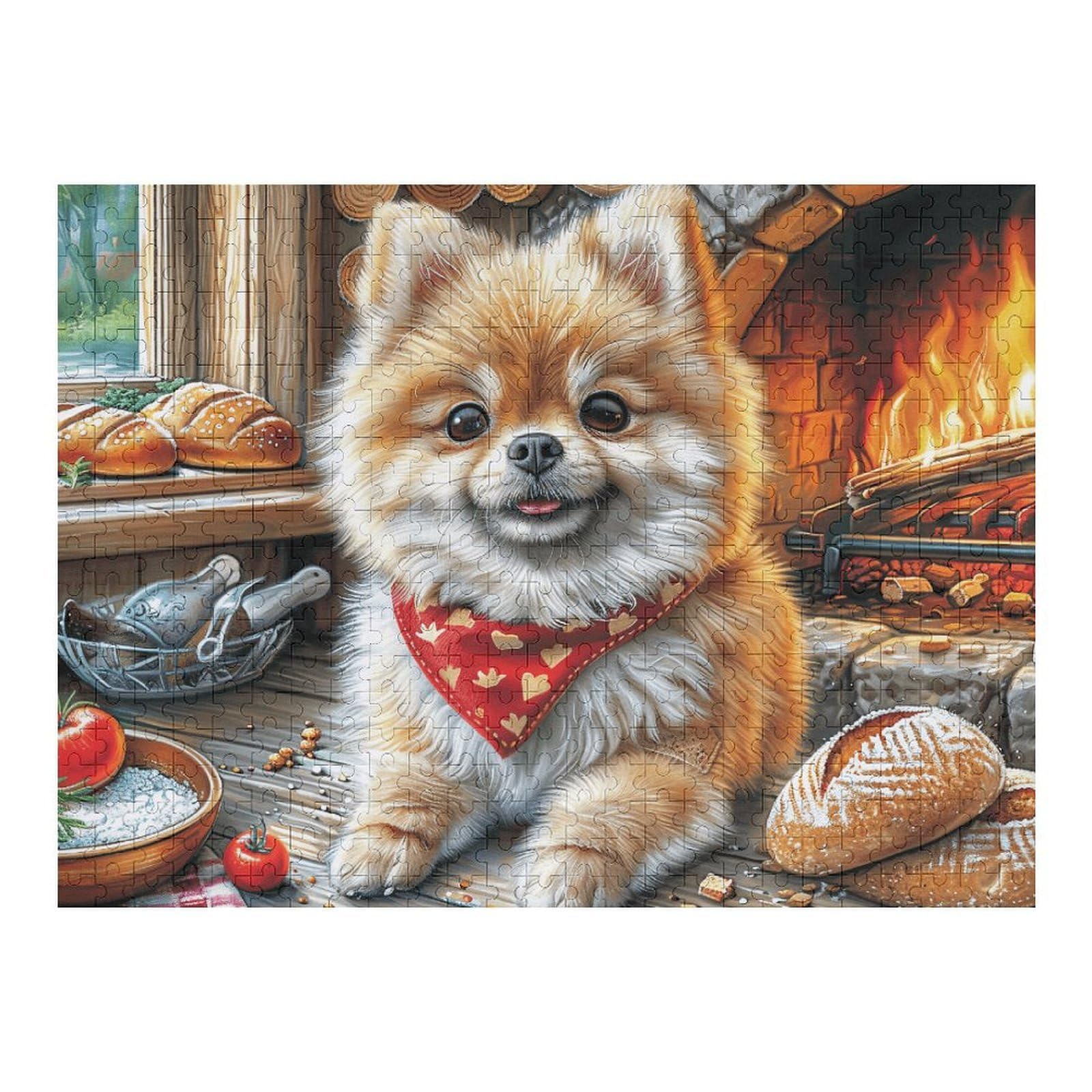 Fireplace Cute Cat 500 Piece Jigsaw Puzzle for All Ages Jigsaw Thoughtful Family Activity Colourful Design Stylish Home Decor 500 PCS
