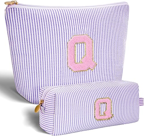 Miniatura 41 de Bolsa de maquillaje con iniciales personalizadas, bolsa de cosméticos, Lavanda, K