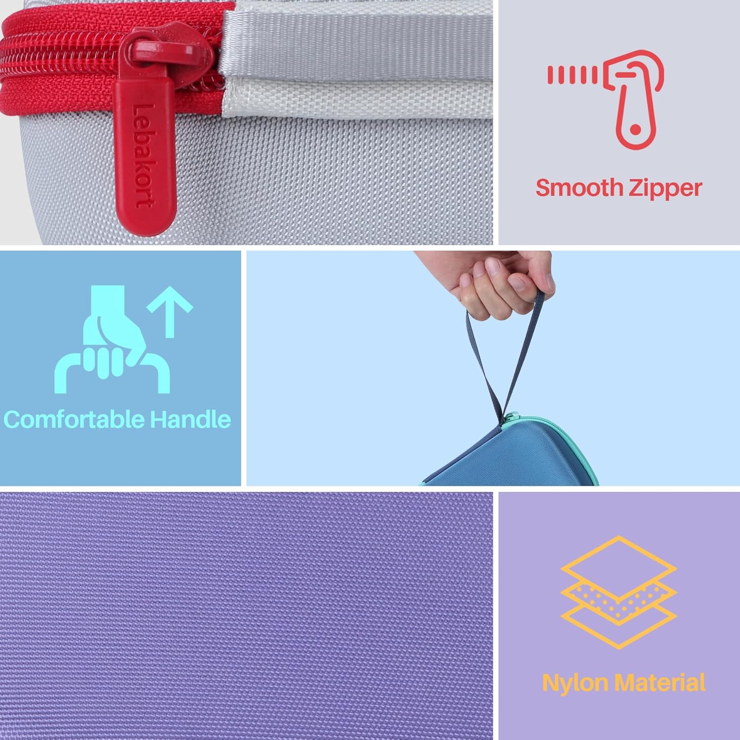 Storage Case Compatible with Anker Soundcore Select 4 Go Speaker (Off White + Red Case) - Image 5