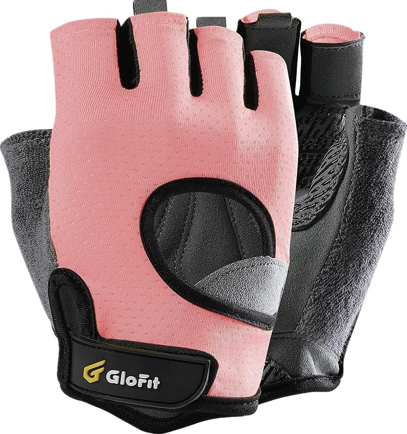LIFECT Freedom Workout Gloves, Knuckle Weight Lifting Shorty Fingerless Gloves with Curved Open Back, for Powerlifting, Gym, Women and Men Large