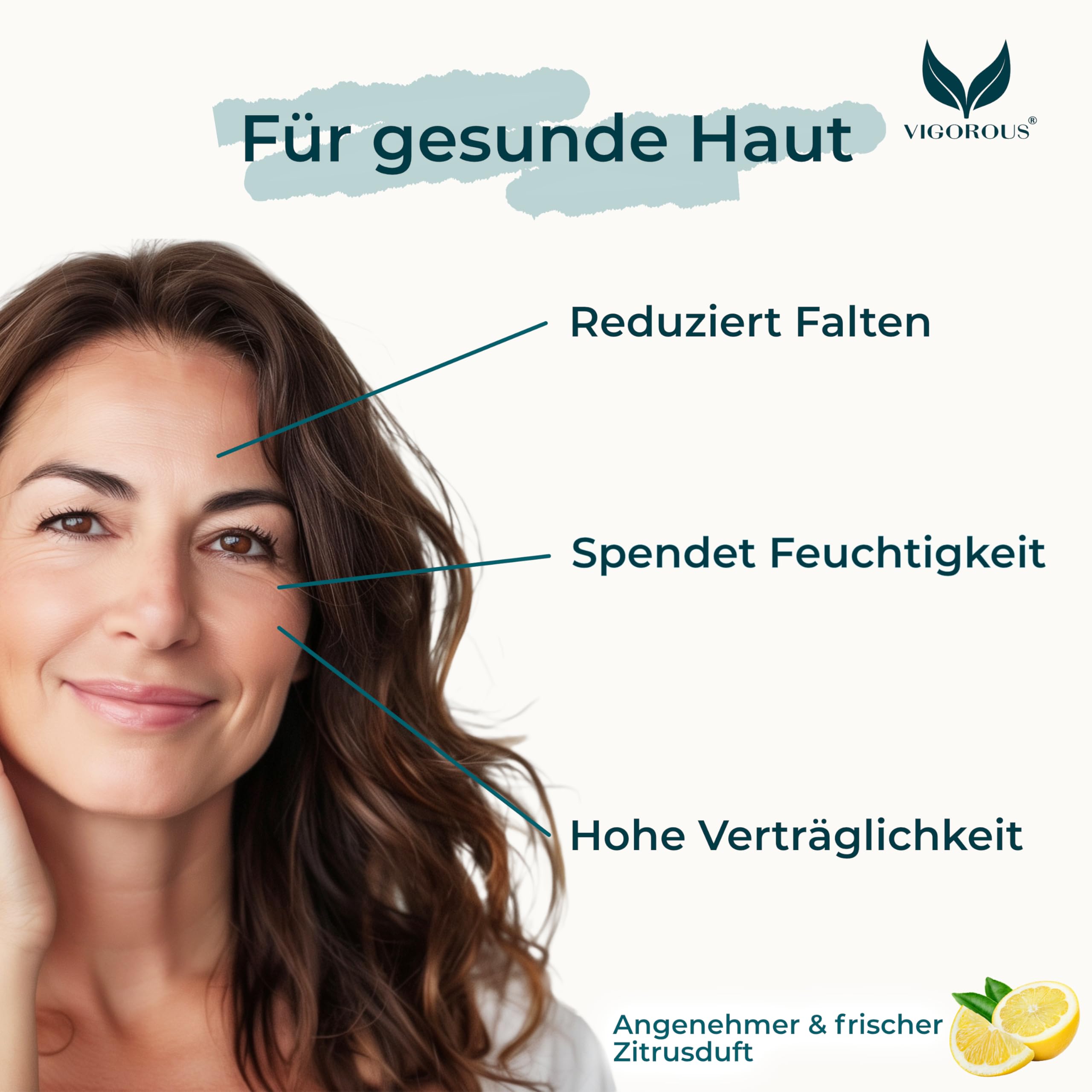 VIGOROUS® Moossalbe - 100ml Antifaltencreme soforteffekt - Naturkosmetik mit Hyaluronsäure - Anti Aging Gesichtscreme Damen & Herren - Vegane Feuchtigkeitscreme Gesicht Made in Germany (Packung mit 2)