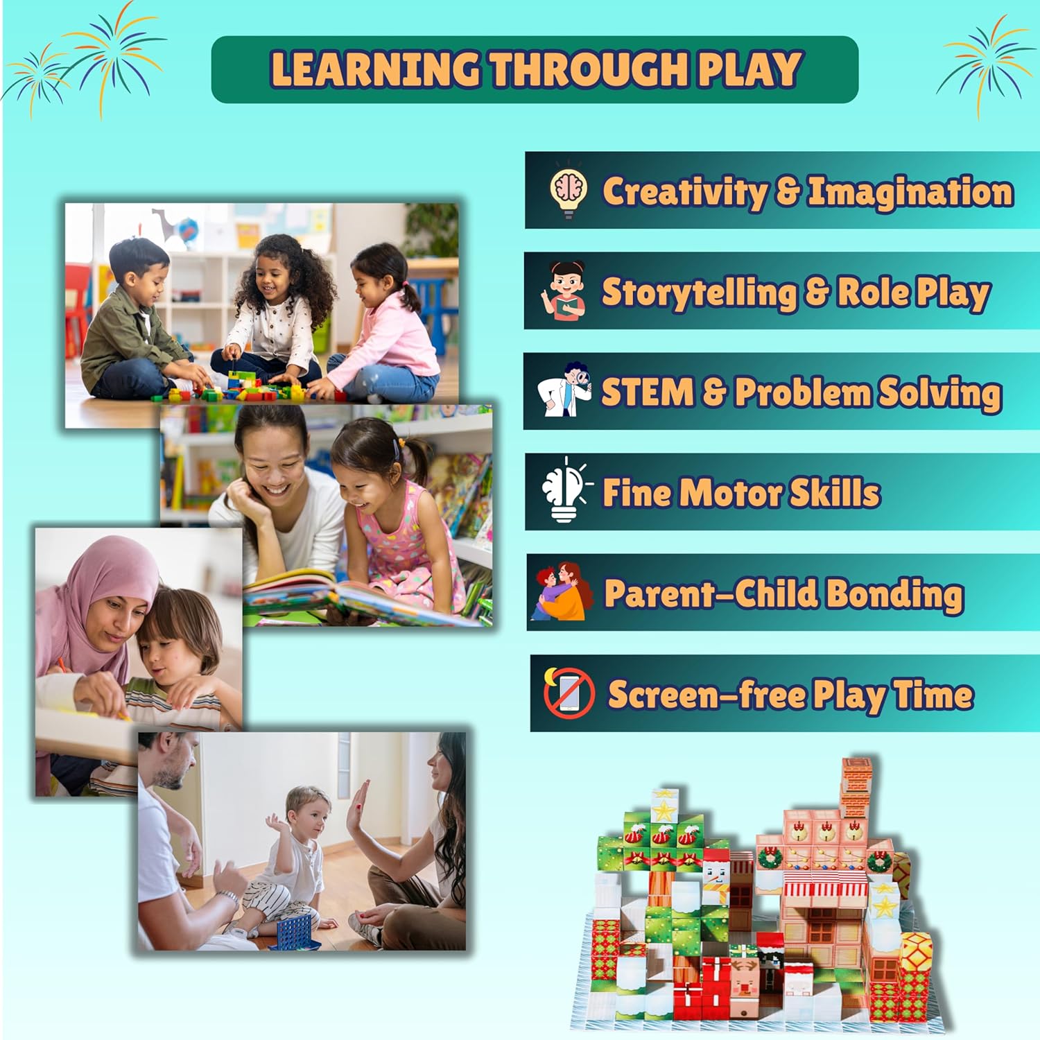101 PCS Magnetic Blocks (0.8") with Magnetic Theme Board for Stable & Immersive Play, STEM Building Toys & Montessori Toys for Kids Age 3-12, Creative Stacking Blocks, A Perfect Kids Birthday Gift