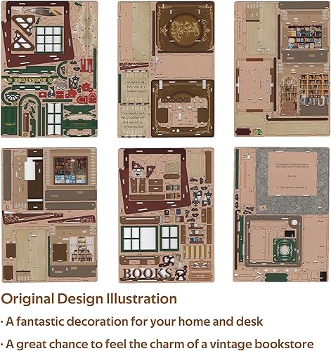 Miniatura 8 de Tonecheer Kit de modelo de casa de muñecas de escritorio de rompecabezas 3D, decoración del hogar, apertura automática de tapa, almacenamiento de