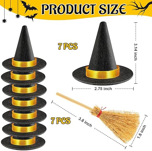 Miniatura 3 de Mini sombrero de bruja, 14284256 piezas de sombreros de bruja negros pequeños para manualidades, decoración de fiesta de Halloween