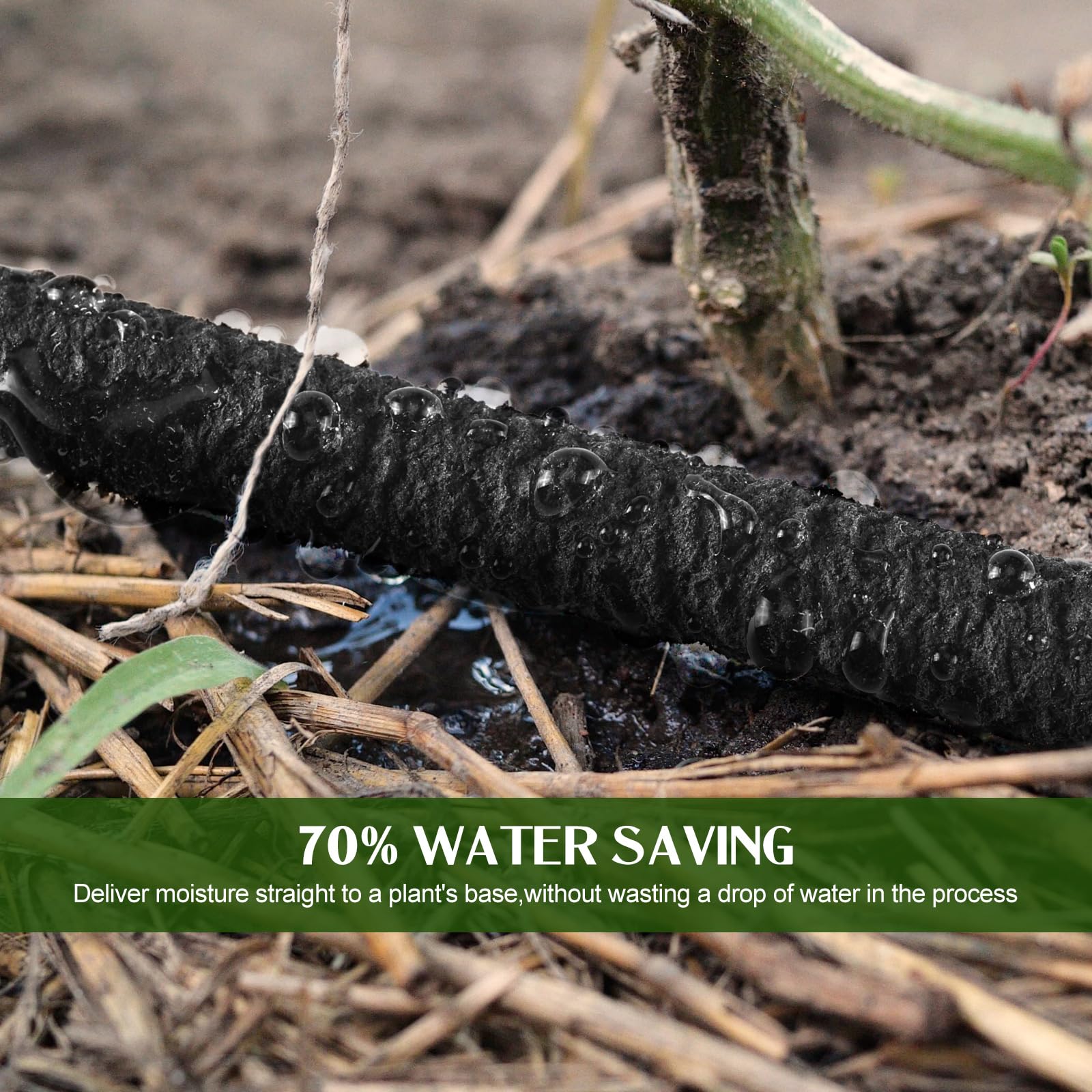 Sasylvia Manguera de remojo porosa de 1/4 pulgadas para ahorrar agua, línea de goteo, riego de jardín, tubo de riego por goteo, sistema de riego resistente para regar camas hidropónicas, color negro
