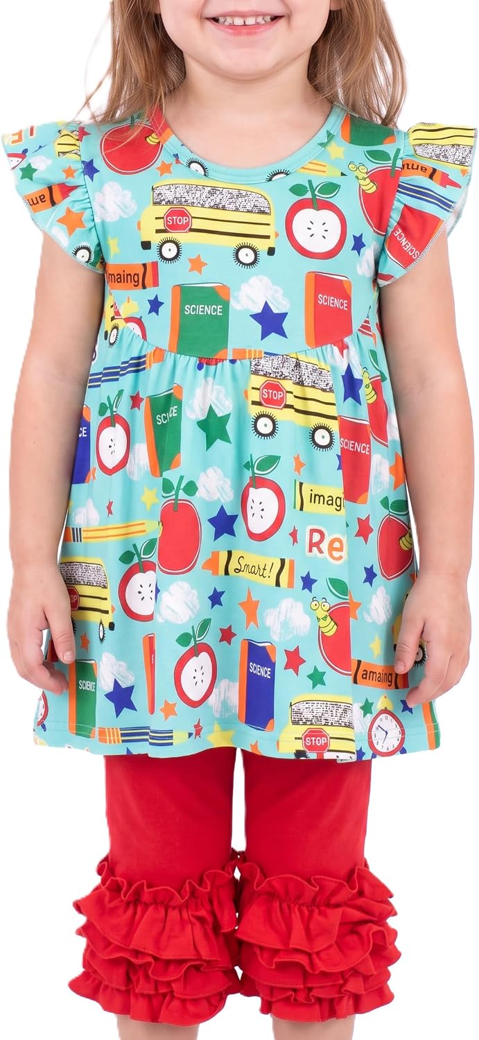 Unique Baby Toddler Girls 2pc Capri Pants Outfit Set with Top