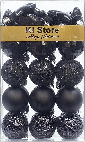 Miniatura 52 de KI Store Esferas de Navidad marrón bronce, 20 piezas de 3.15 pulgadas (8 cm), adornos para árbol de Navidad, corona, guirnalda, ganchos incluidos