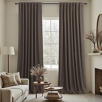 Vista 13 de KOUFALL Cortinas para Ventanas de Cuarto Opacas, Lino Blancas Bloqueador de Luz 84 Largas para Sala Elegantes Oscuras Cortina Sala de Estar Marfil