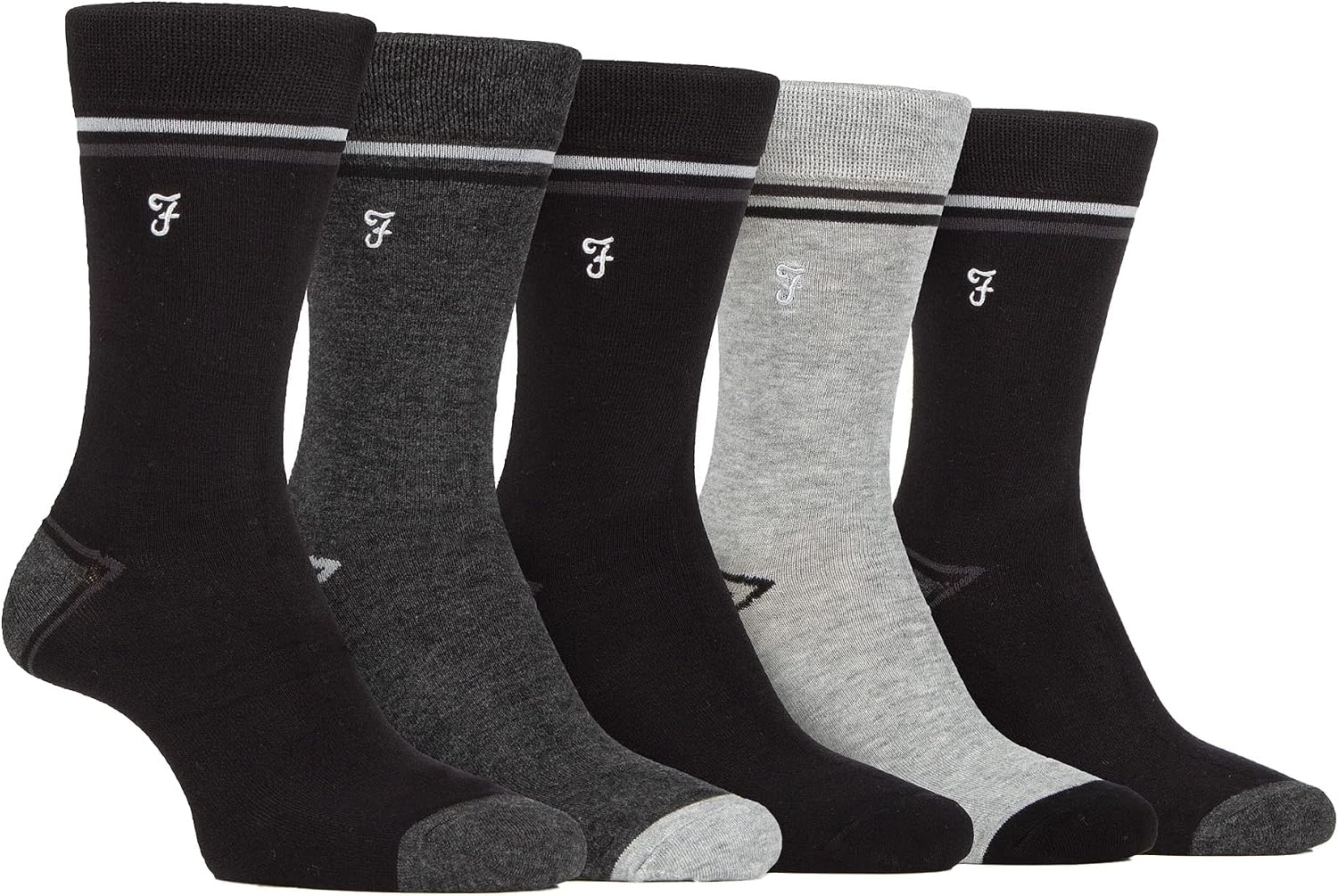 Farah - 5 Pack Mens Bamboo Bright Colored Everyday Essential Socks