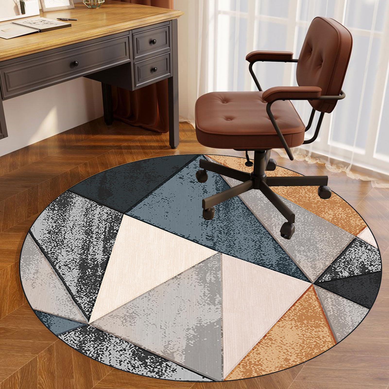 Tappetino Protettivo Rotondo Per Sedia Da Ufficio/Gaming - Diametro 100 Cm, Antiscivolo, Per Pavimenti In Legno, Parquet E Moquette