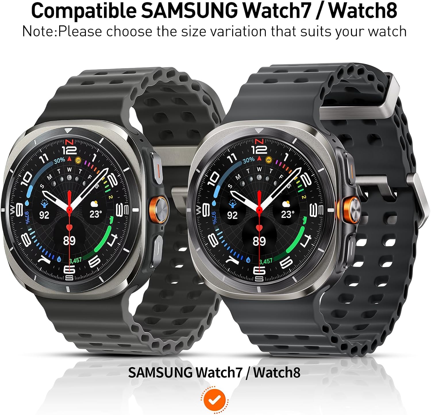 Suoman 2+2 Pack for Samsung Galaxy Watch 7/8 Ultra 47mm (2024/2025) Case,Privacy Tempered Glass Screen Protector, All-Round TPU Protective Cover Bumper-Black+Black