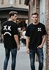 Men's Cotton Graphic Shirt Short Sleeve Casual Summer T-Shirt in Minimalist Design Crew Neck Top Set Pack of 3