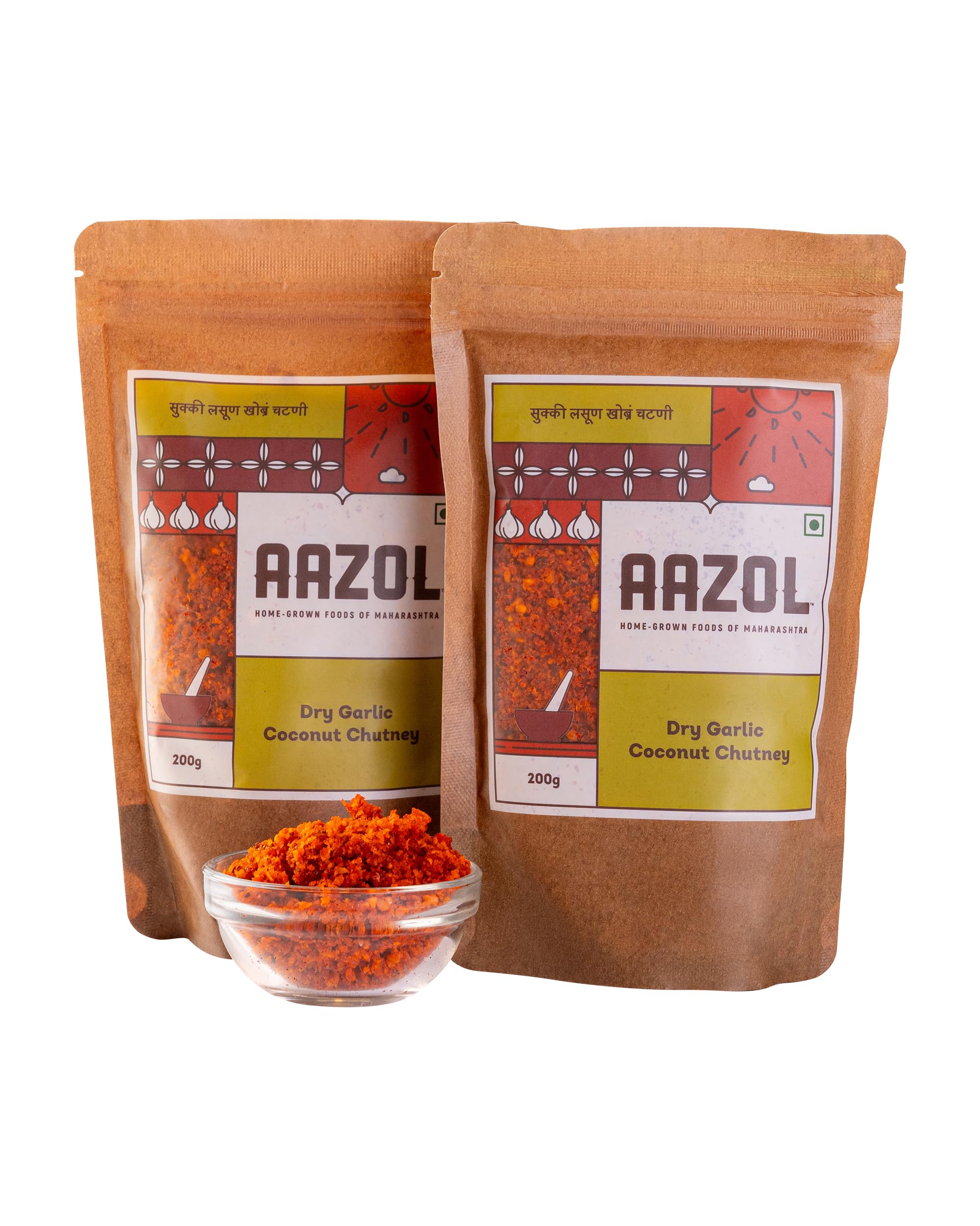Aazol Dry Garlic Coconut Chutney: Vada Pav Masala - 400g (200g - Pack of 2) | Authentic & Spicy | Ideal with Idli, Dosa & Fried Snacks | Ready to Eat (B0C14QDP5Y) Amazon Price History, Amazon Price Tracker