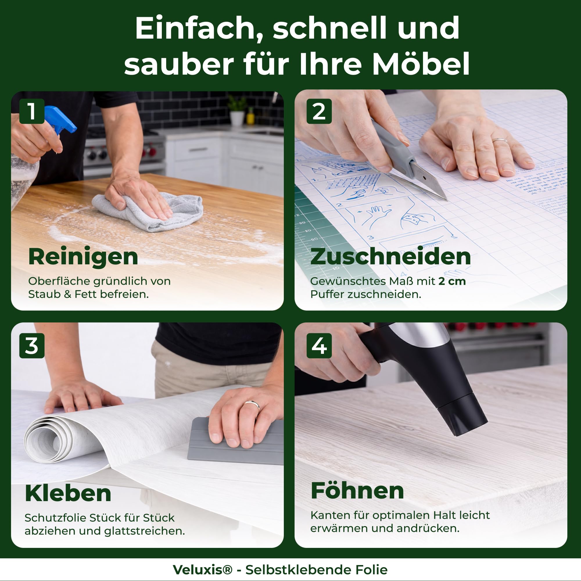 Klebefolie Klebefolie Möbel – Möbelfolie selbstklebend Taupe 6er Set, 6 x 45 x 200 cm, zuschneidbar, rückstandsfrei entfernbar