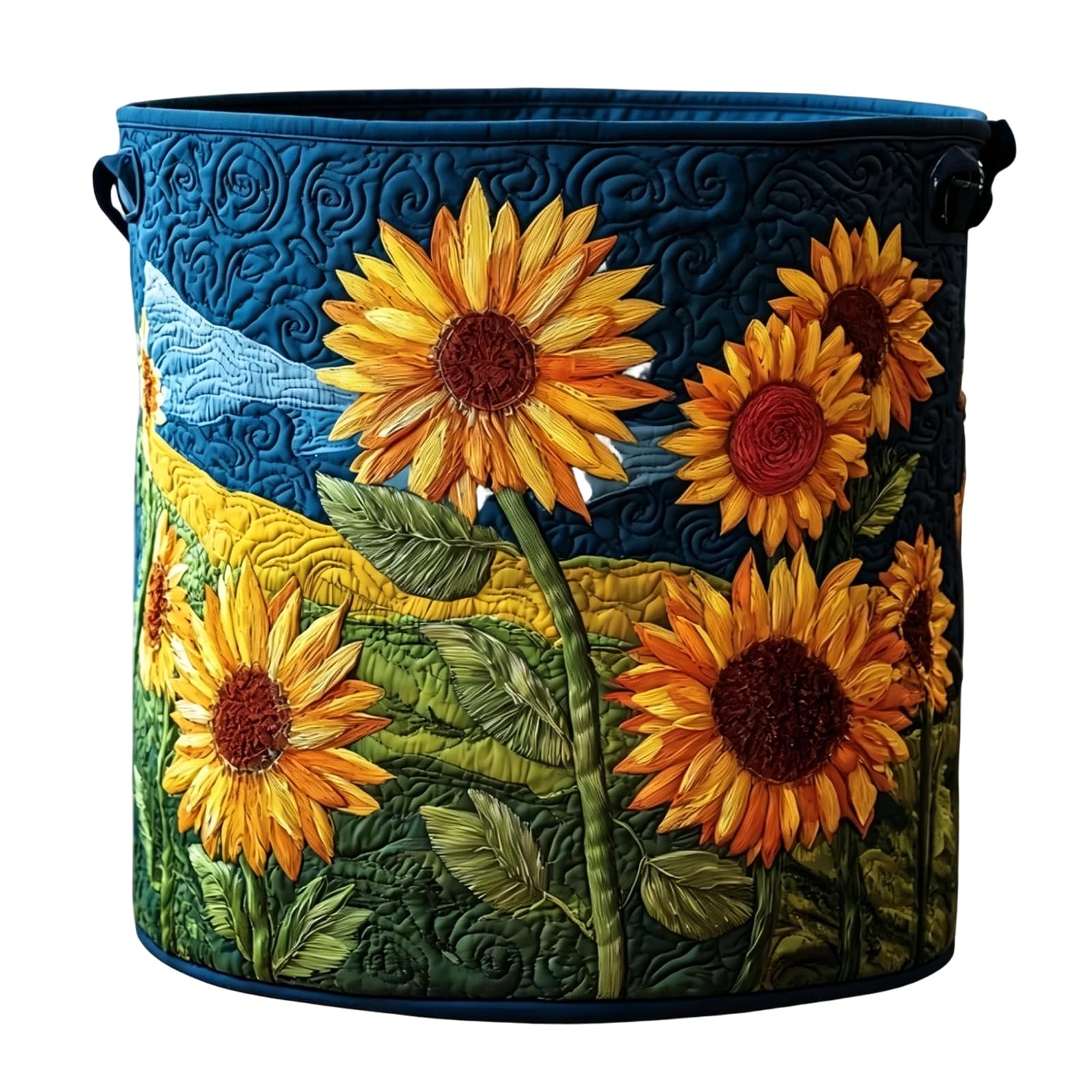 Multipurpose Foldable Dirty Clothes Hamper with Bohemians Floral Pattern and Handles Modern Patterned Laundry Solution Polyester Collapsing Laundry Bin