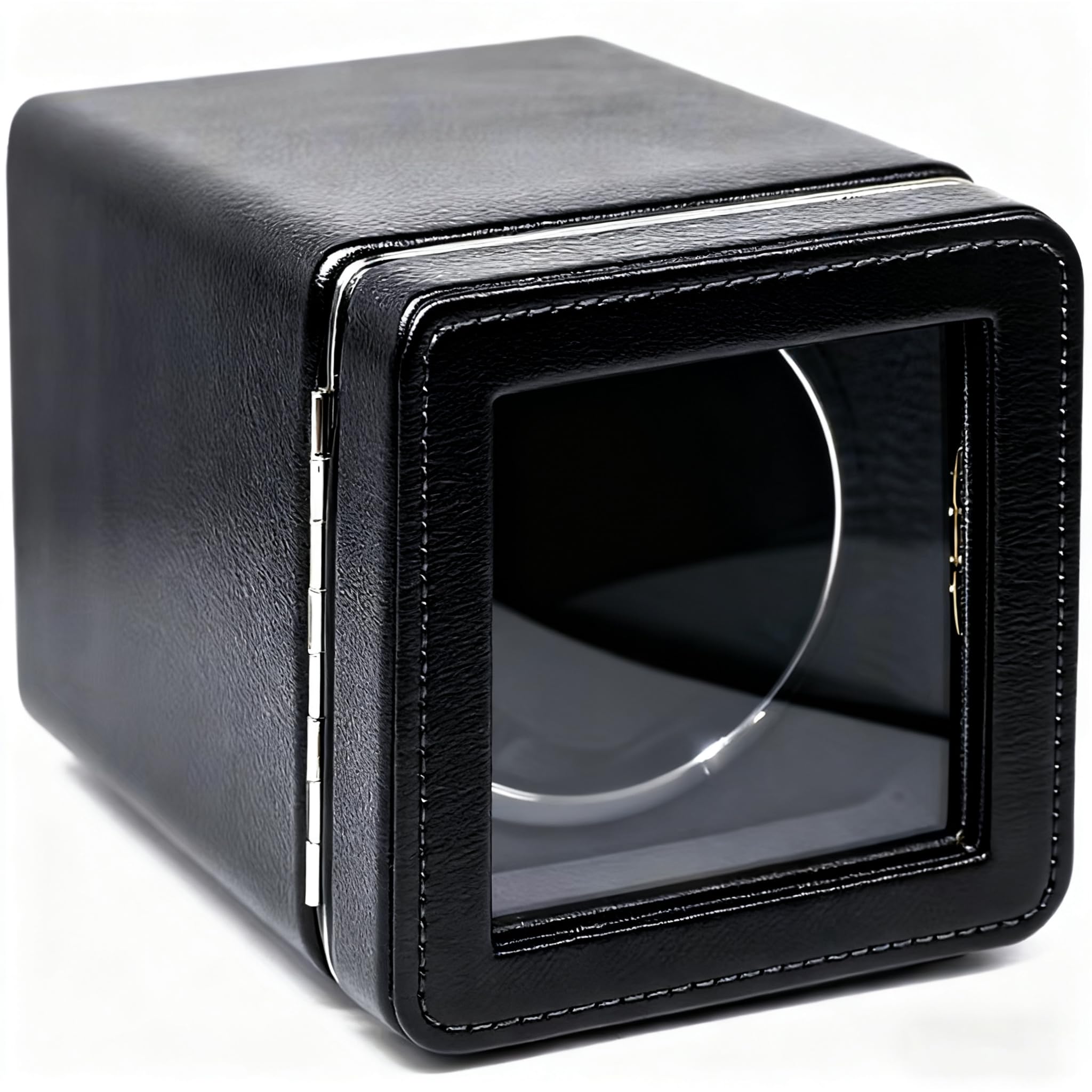 Caja giratoria para relojes automáticos, cable de carga USB, piel sintética, con motor silencioso
