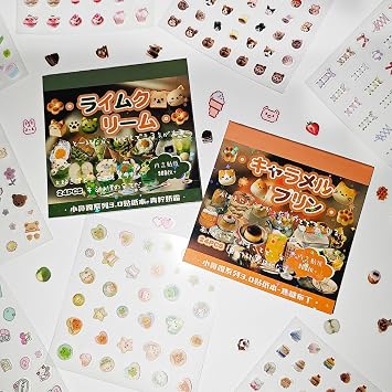 1800+ Kawaii Scrapbook Stickers Book Set,48 Sheets Kawaii Cute Mini Japanese Aesthetic Stickers for Journaling Supplies,Cute Mini Sticker for Journaling,Junk Journal,NotebookCute Grocery Store2
