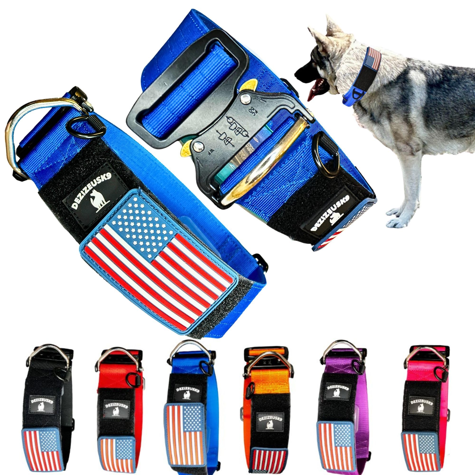 DEZIZEUSK9 Tactical Dog Collar Blue