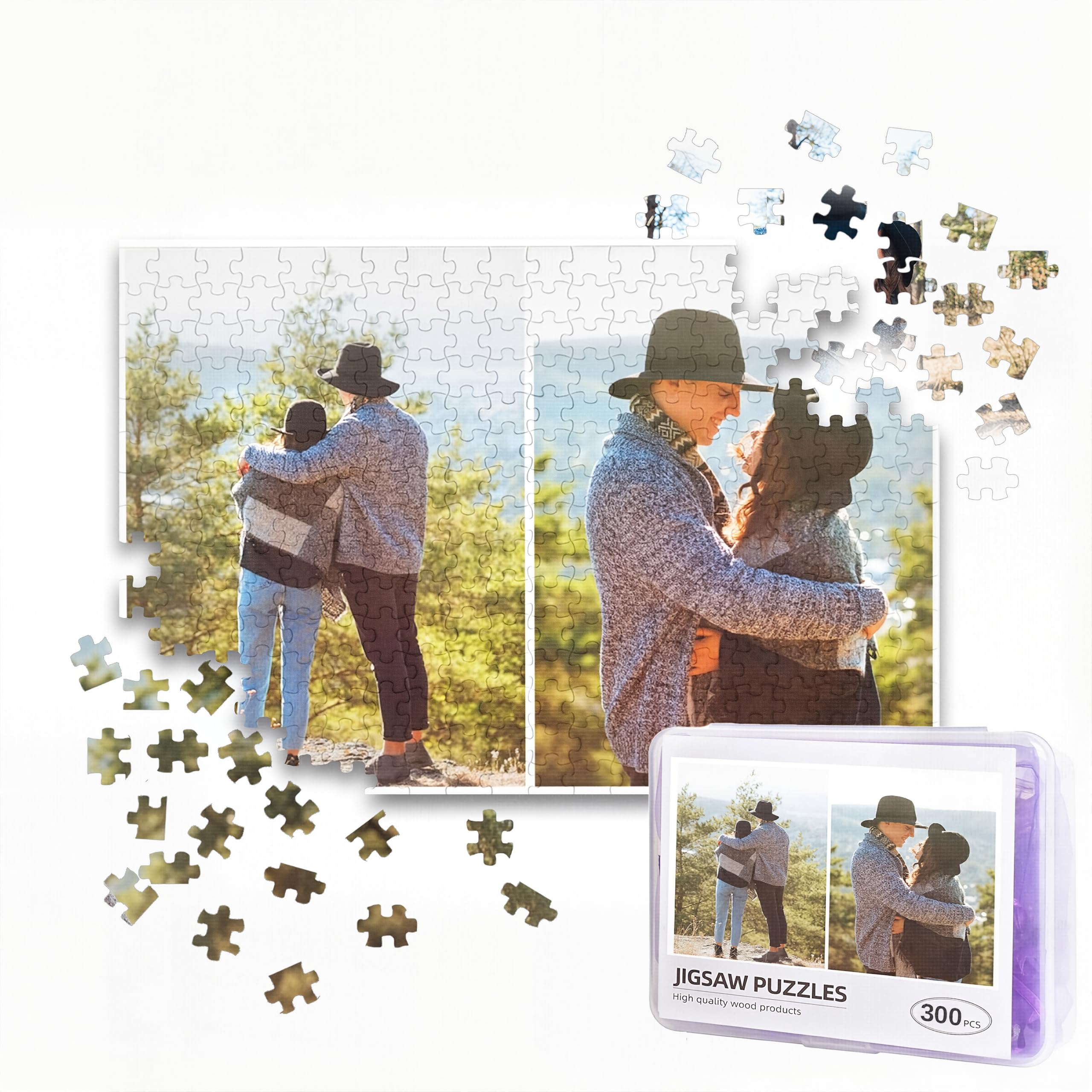 Custom Puzzle from Pictures,Make a Puzzle from Photo,Personalized Wooden Puzzle,Customized Puzzles from Photos,300 500 1000 Pieces Horizontal