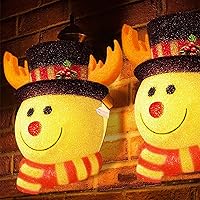 Vista 1 de Paquete de 2 cubiertas de luz de porche de Navidad con muñeco de nieve de 12 pulgadas, decoración festiva para interiores y exteriores, pantalla