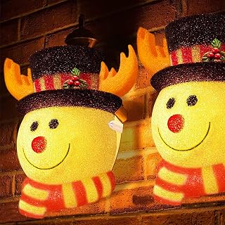 2 Pack Christmas Snowman Porch Light Covers 12 Inch, Outdoor Indoor Holiday Decoration Lampshade for Garage Lights Front Doors Yards Gardens Post Large Lamps Corridors Parties