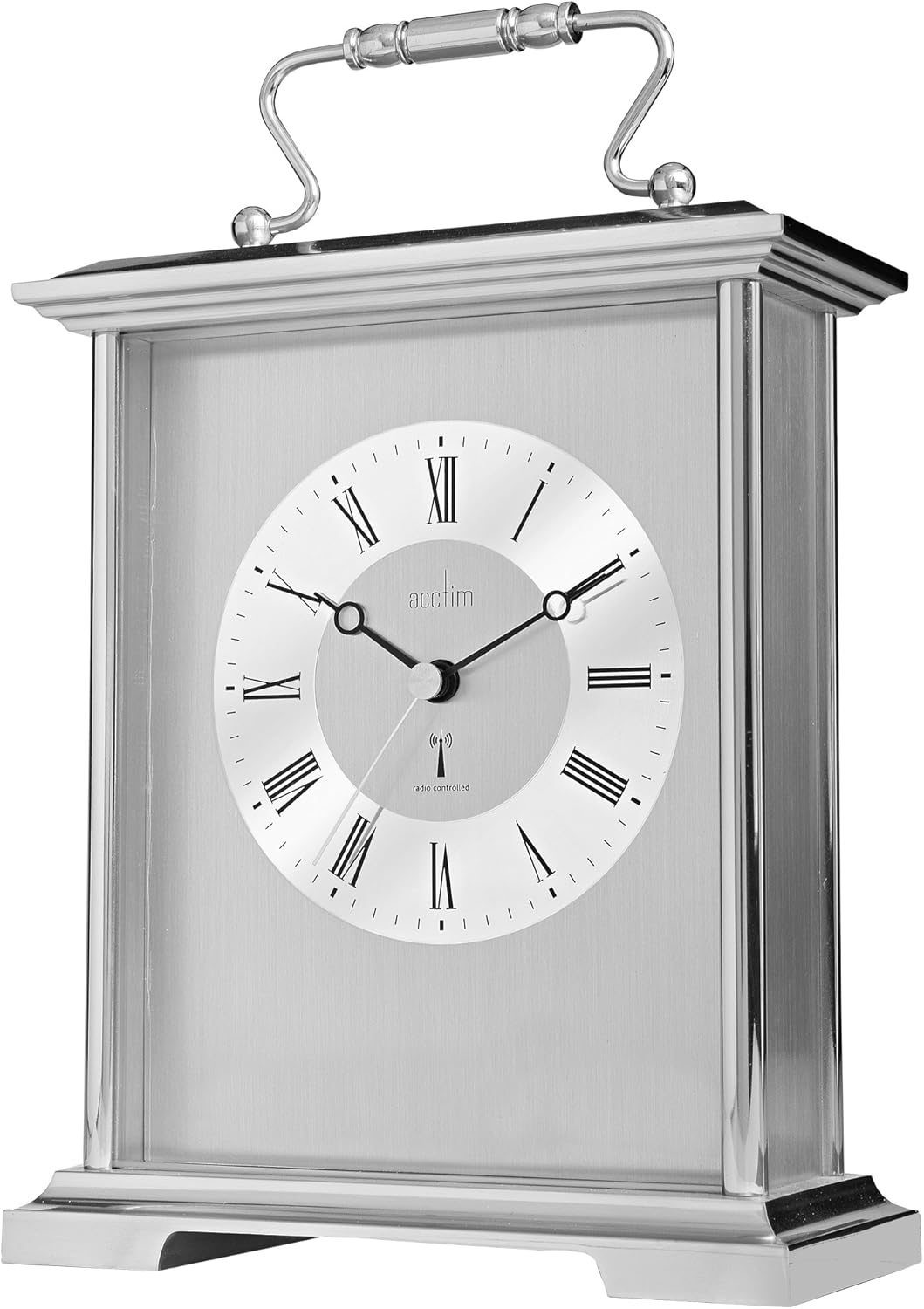 Acctim Althorp Mantel Clock Radio Controlled Quartz Polished Metal
