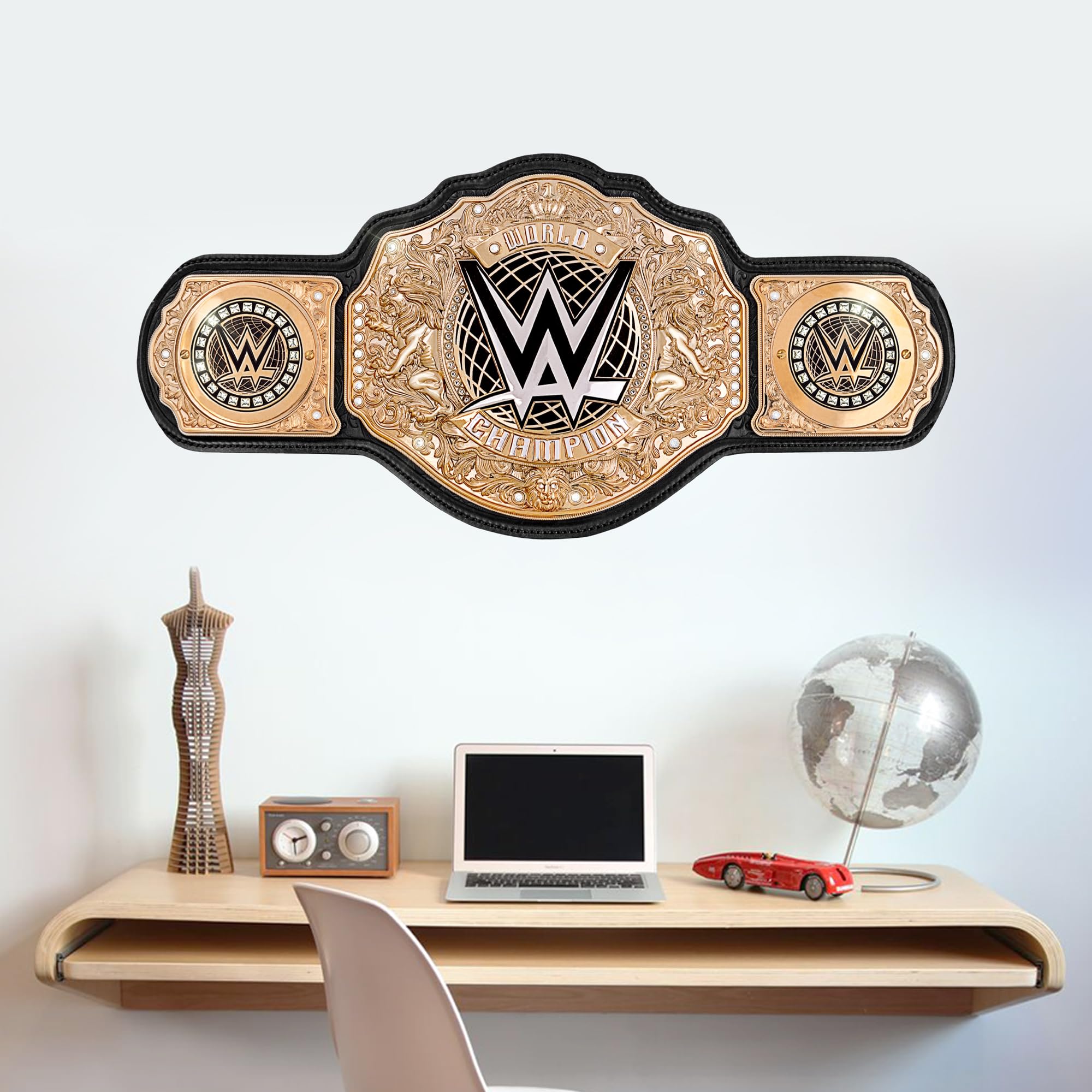 Themed WWE - World Heavyweight Championship Wall Sticker Wrestling Art (120cm width x 55cm height)