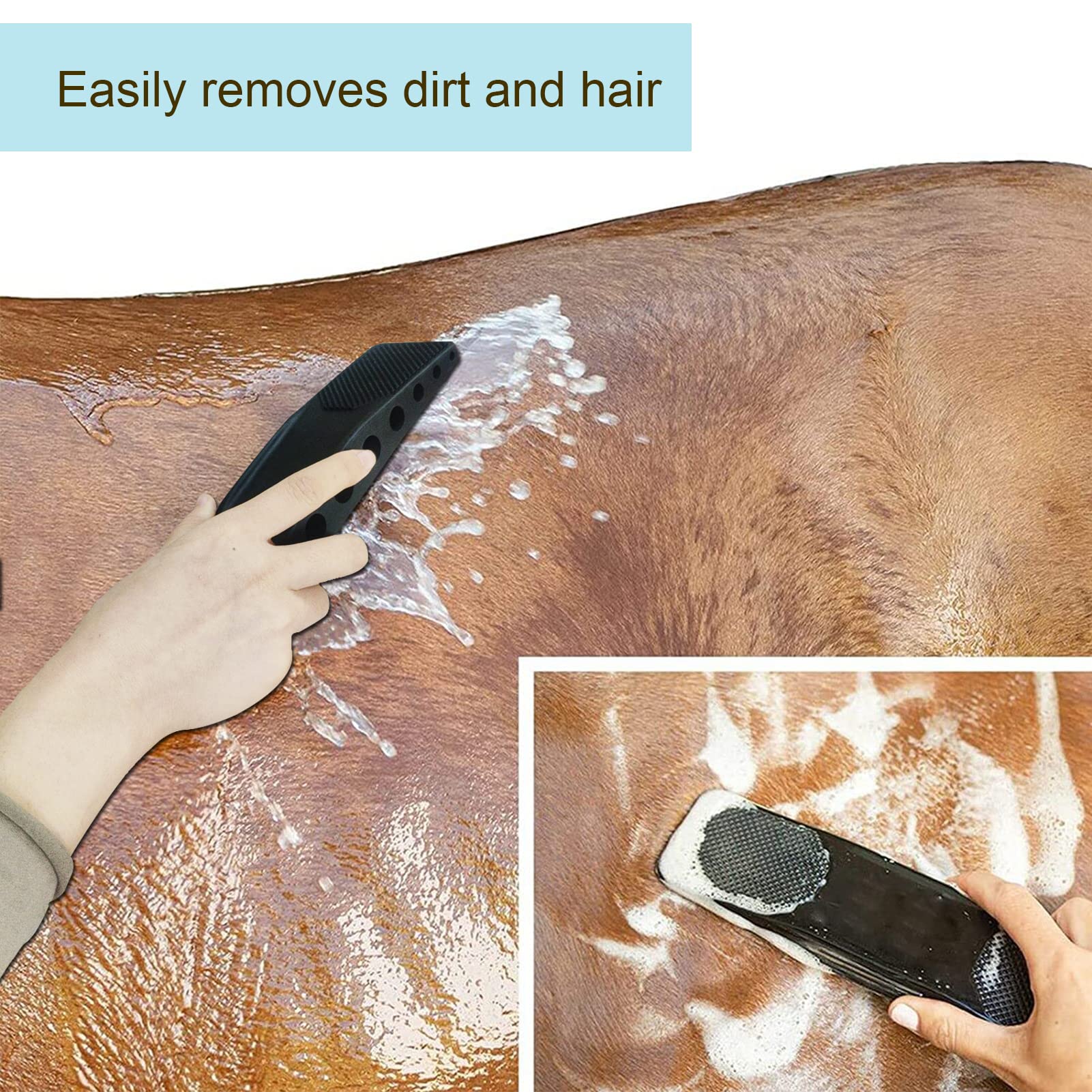 Peine Masajeador Para Caballos 6-in-1 peine de masaje para caballos Cepillo de Masaje para Caballos Cepillo De Aseo para Caballos,para Elimina Sin Dolor Pelo y Suciedad