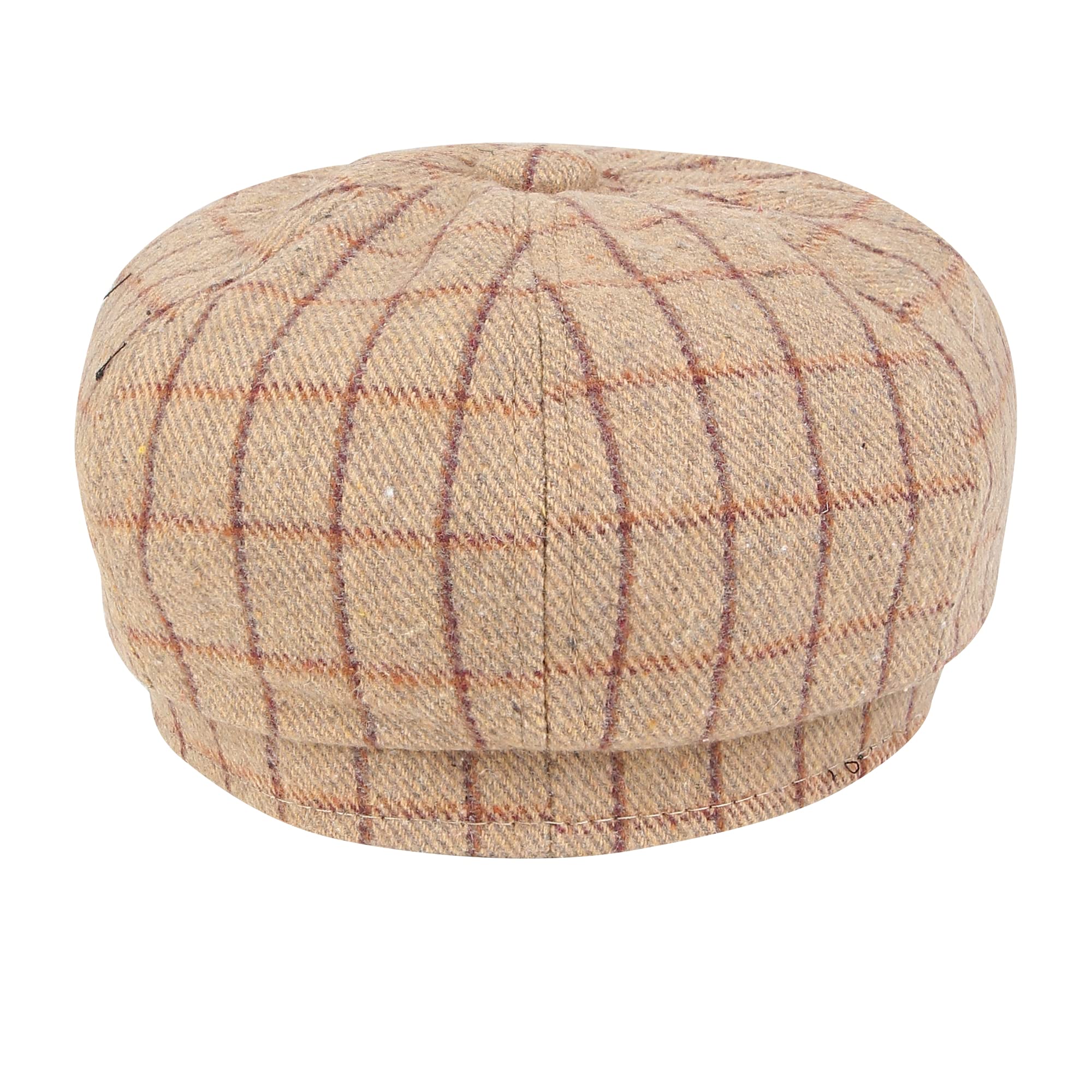iSWEVEN French Beret Cap All Season Unisex Artist Newsboy Hats, Ascot Cotton British Style Adjustable Women's Caps, WBC8111B (Light Brown, Free Size) - Image 5 thumbnail