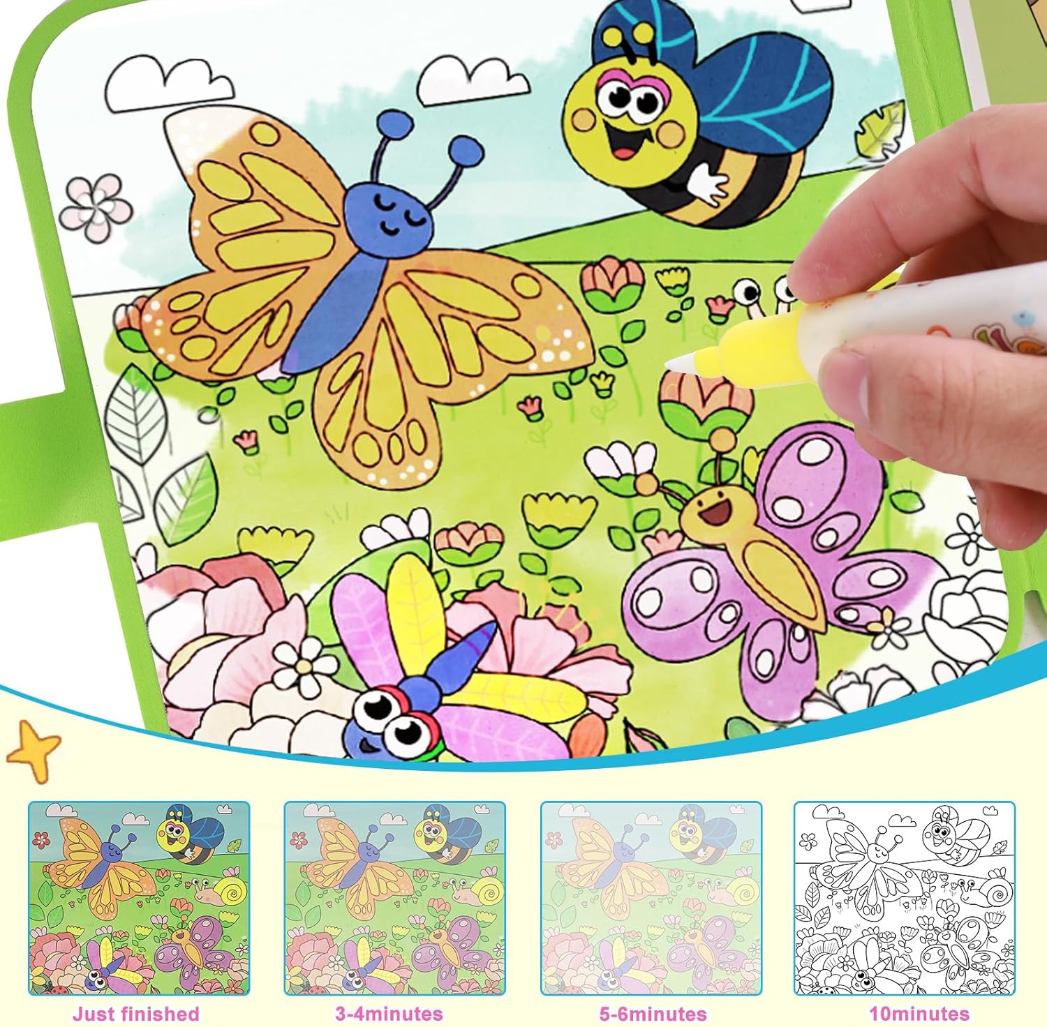 YECHISY Reusable Water Painting Books for Kids: 3 Pack Mess-Free Coloring for Toddlers, Magic Water Coloring Books, No Mess Paint with Water BooksTravel Activity Toys for Ages 3+