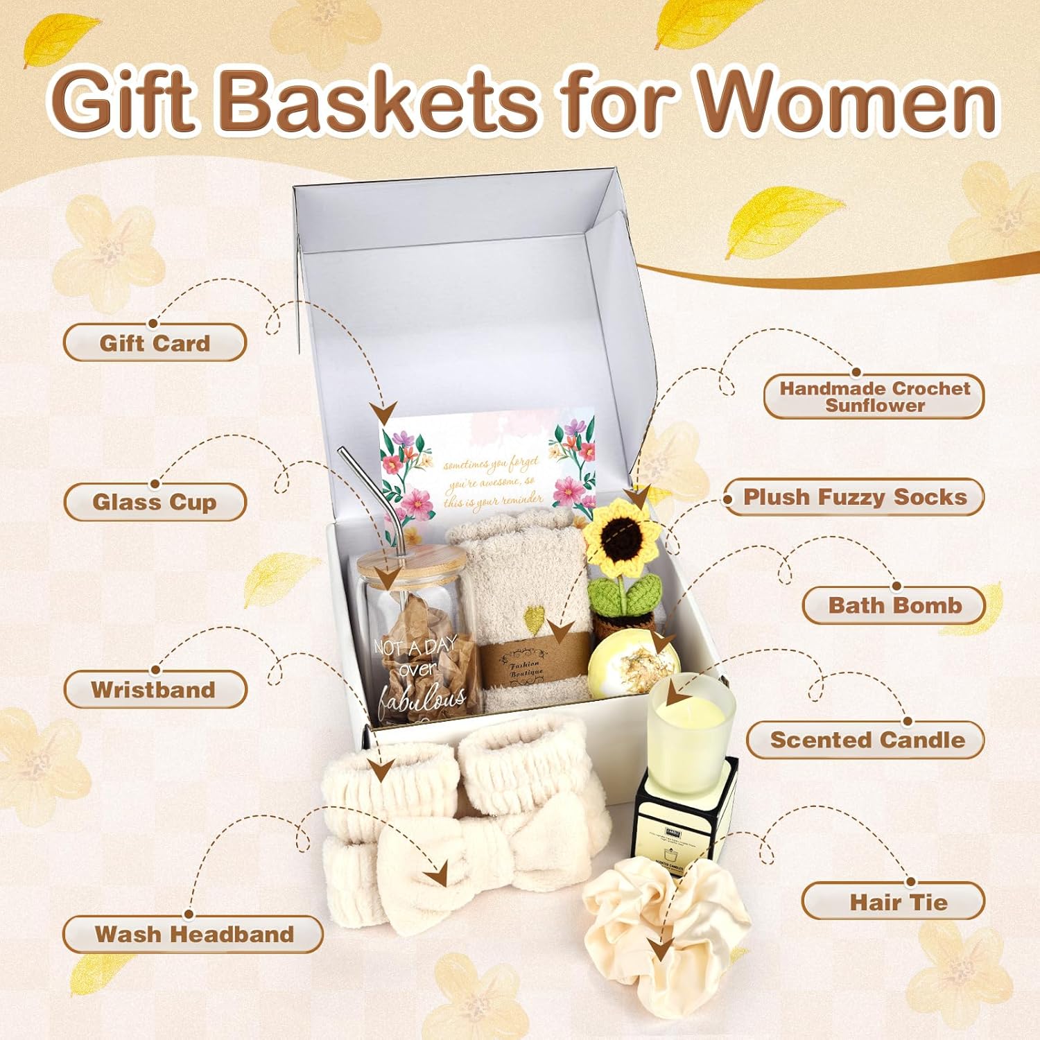 Gifts for Women, Birthday Gifts for Women, Best Friend Birthday Xmas Gifts, Get Well Soon Gift Basket, Spa Gift Set for Friends Female Sister Mom Wife Coworker Bestie Teen 10 pcs - Image 2