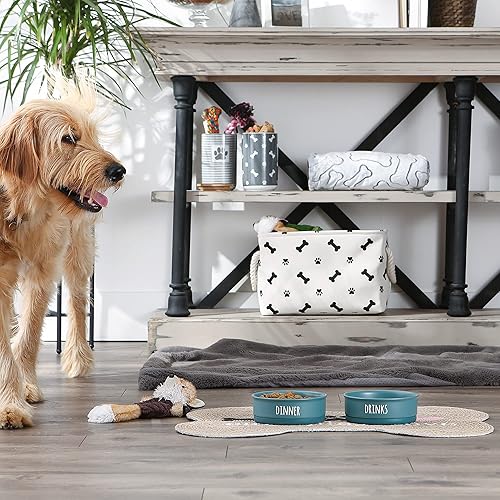 Miniatura 9 de Bone Dry Cuencos de cerámica para mascotas para perros y gatos, aptos para lavavajillas y microondas, parte inferior antideslizante para una