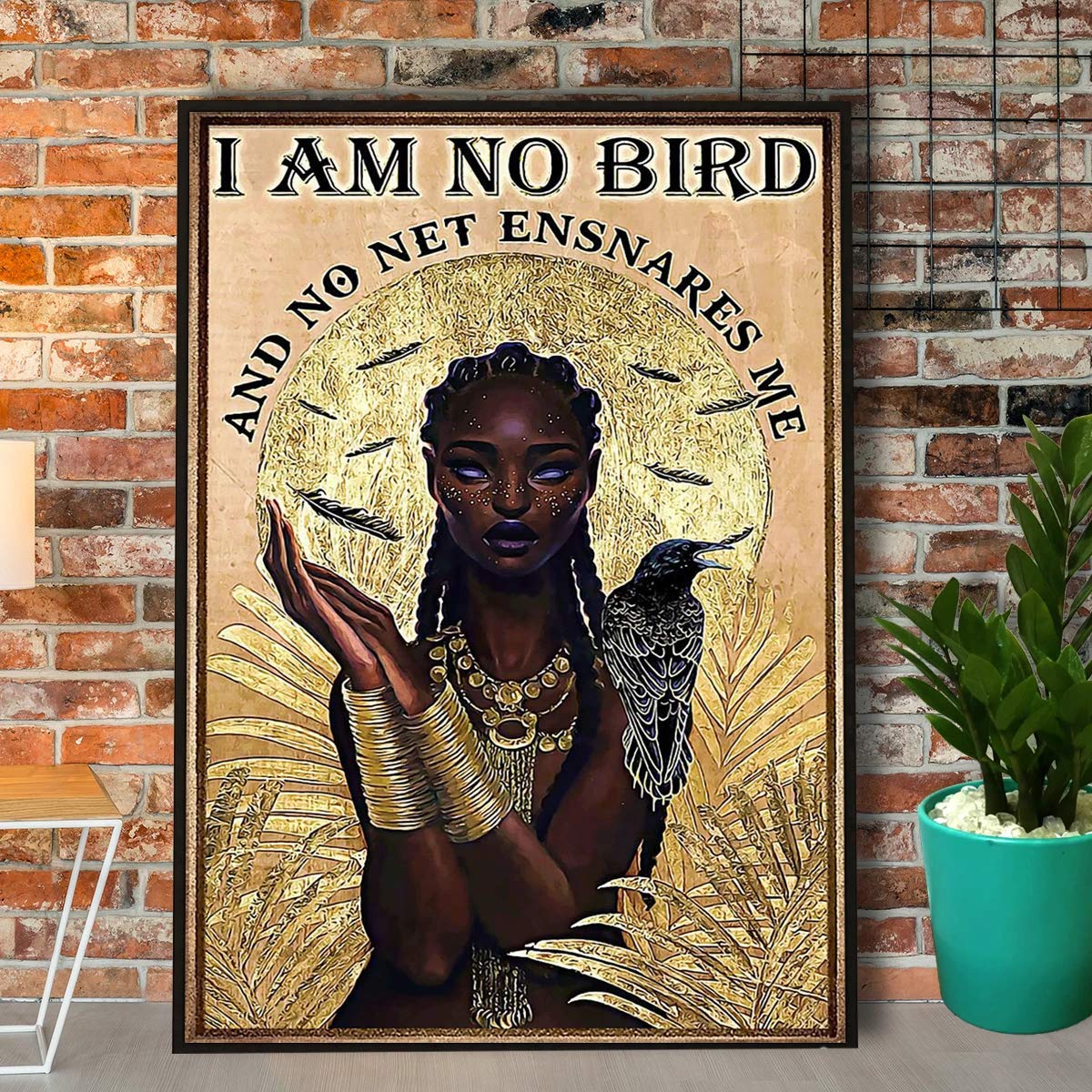 Tnnd Black Woman I Am No Bird Poster Art Print Decor For Home Home Decor Art Wall Decor Metal Sign Poster 8X12 Inches