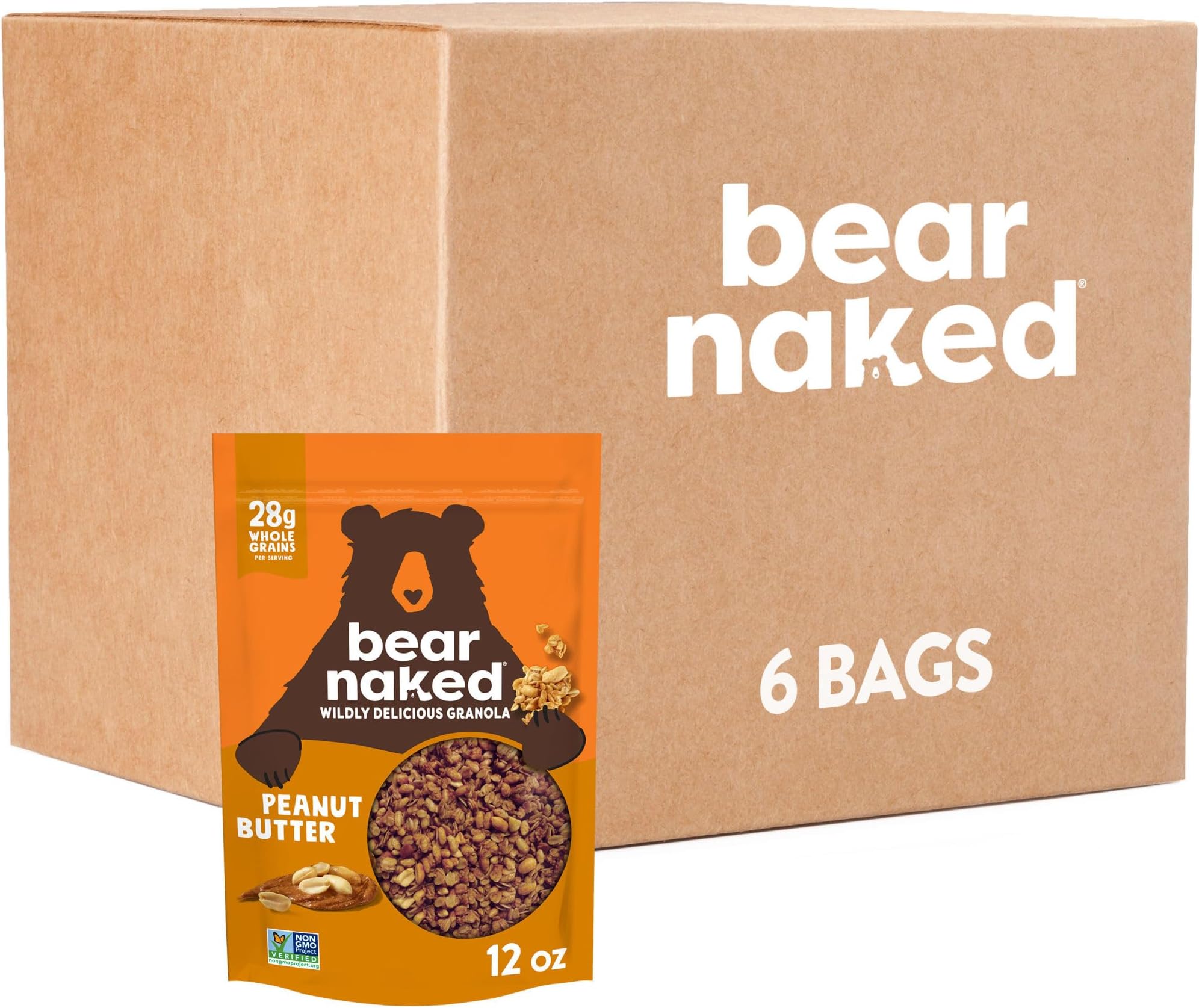 Granola Cereal, Breakfast Snacks, Peanut Butter (6 Bags)