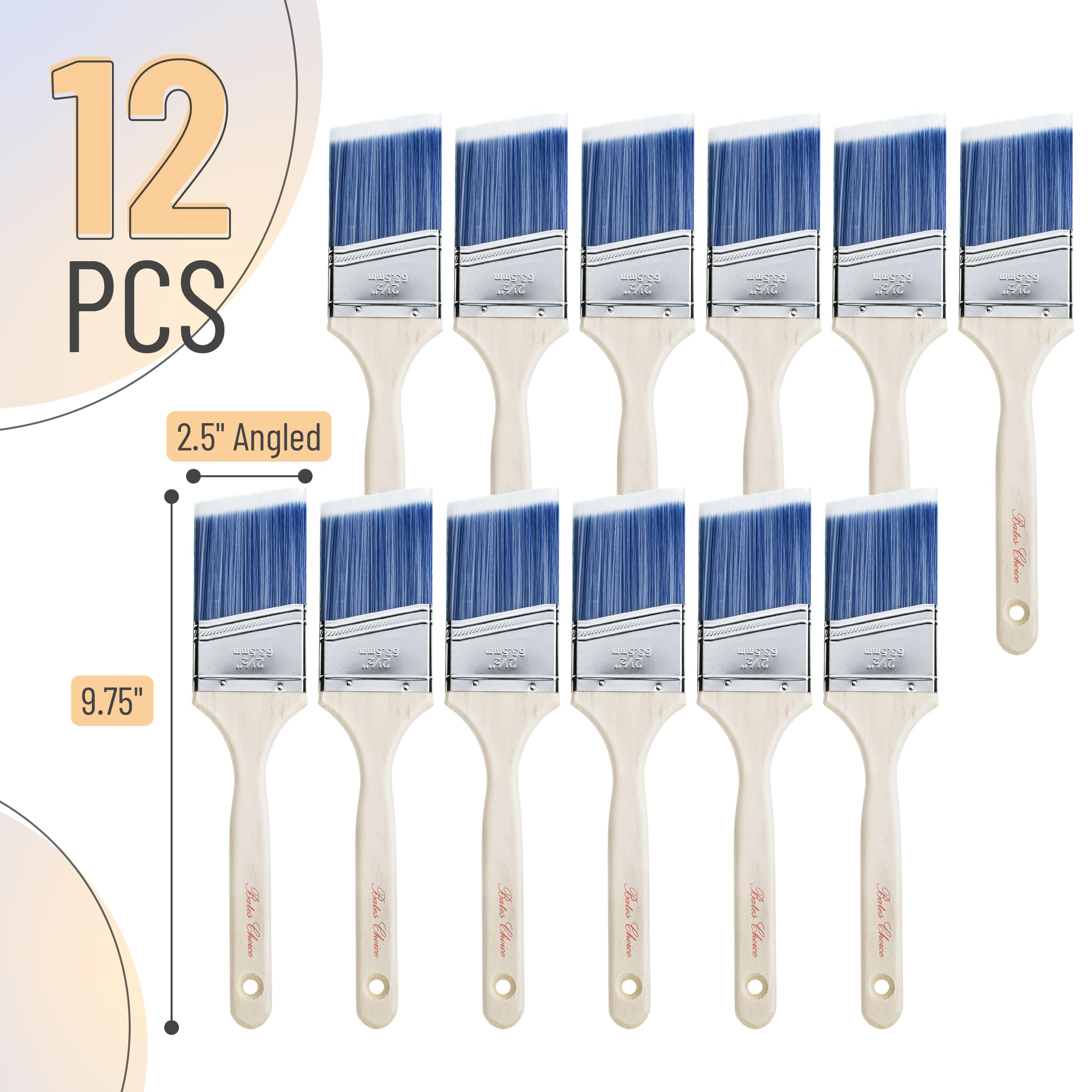 Bates Paint Brushes - 12 Angle Brushes -2
