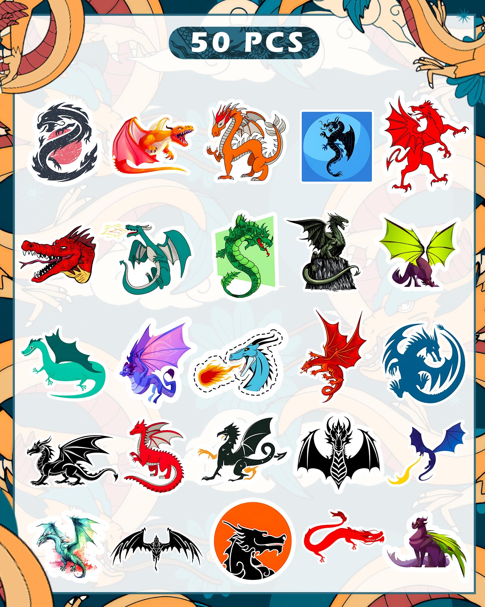 Seasonstorm Adesivi Magic Dragon – Flakes Pretagliati – 2 Fogli Da 5 Cm – Per Scrapbooking E Diario - 2