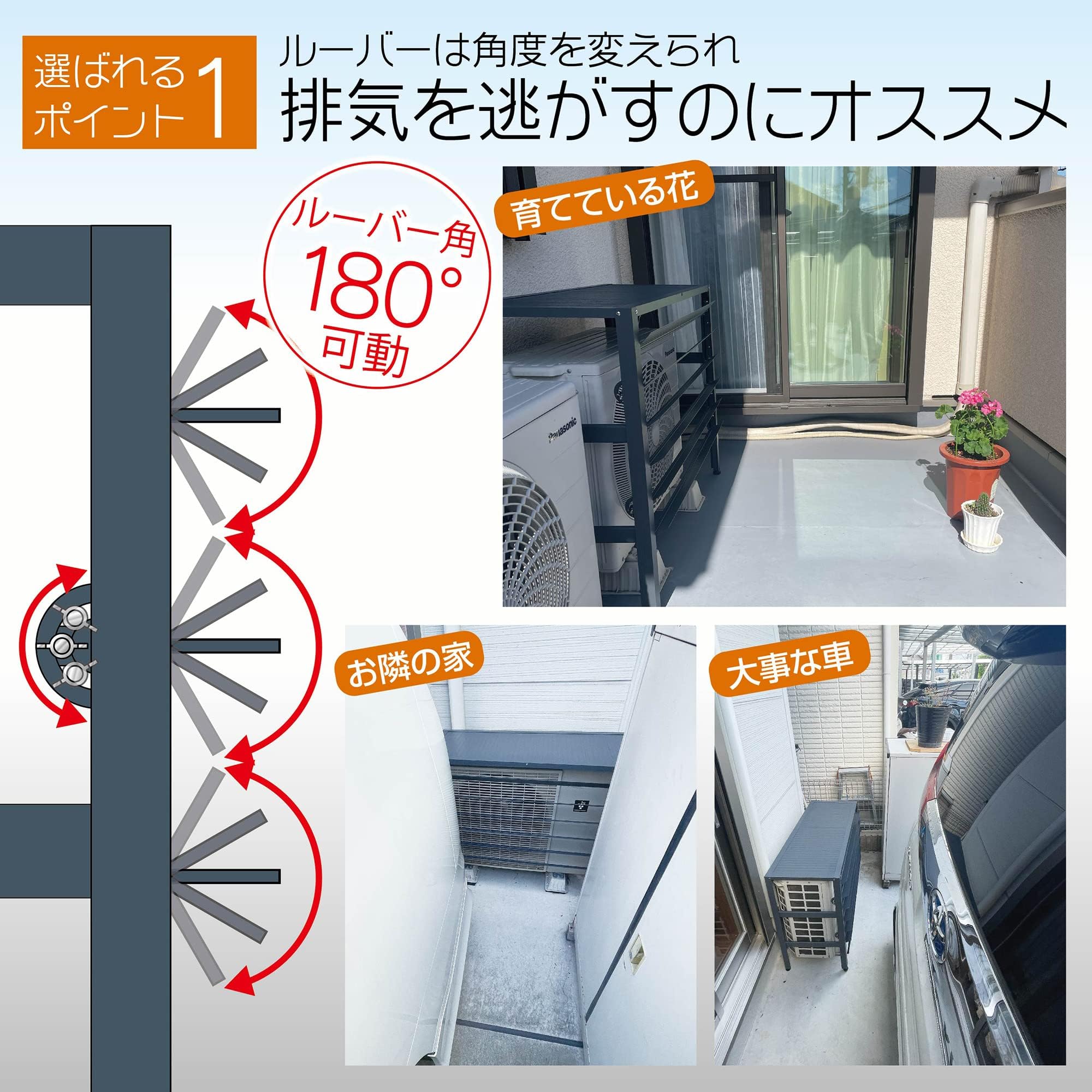 アルミ製 排気ルーバー方向調整 エアコン室外機カバーライトグレーＬサイズ Amazon | アルミ製 排気ルーバー方向調整 室外機カバー (Mサイズー