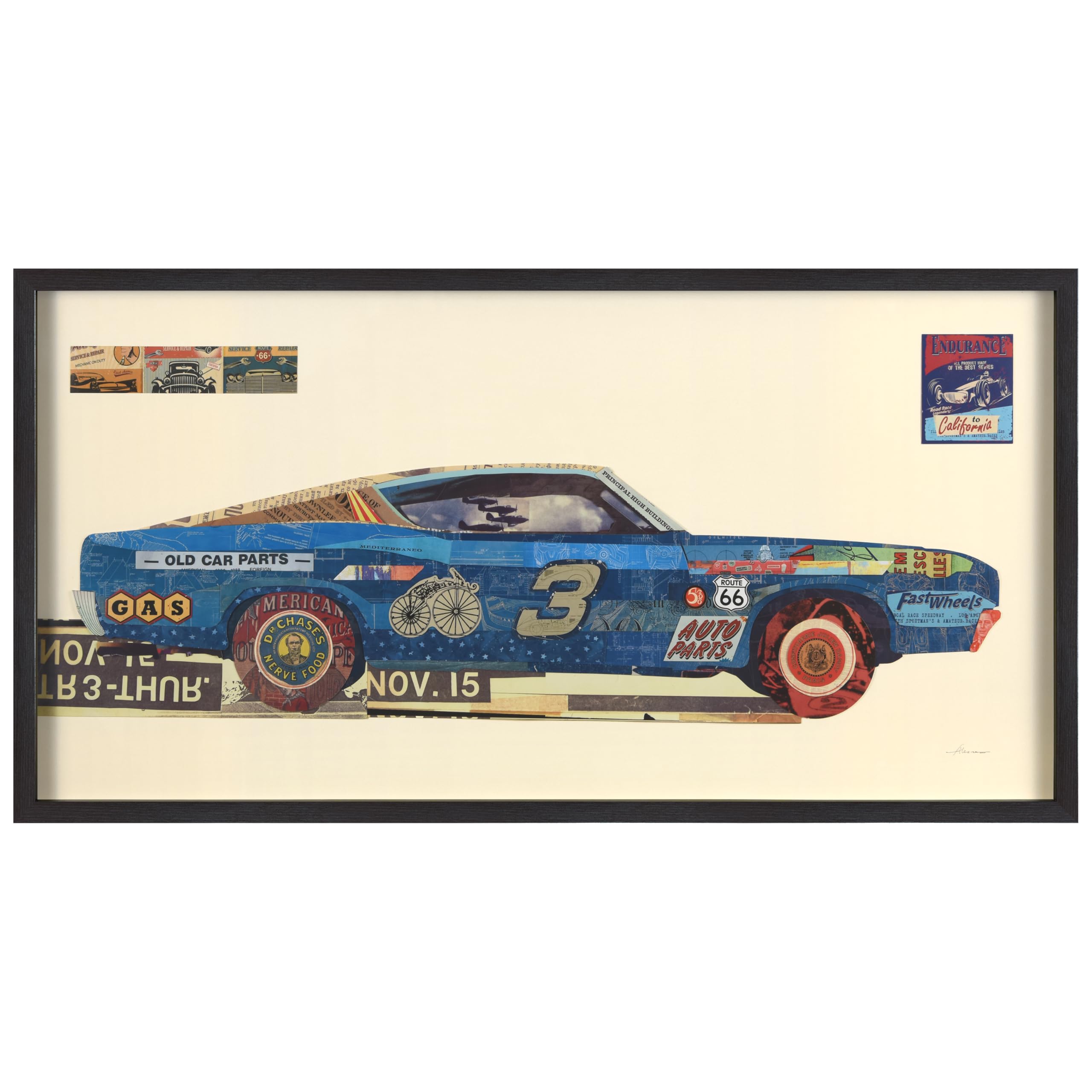 Empire Art Direct Ford Torino Dimensional Collage Handmade by Alex Zeng Framed Graphic Car Wall Art 25