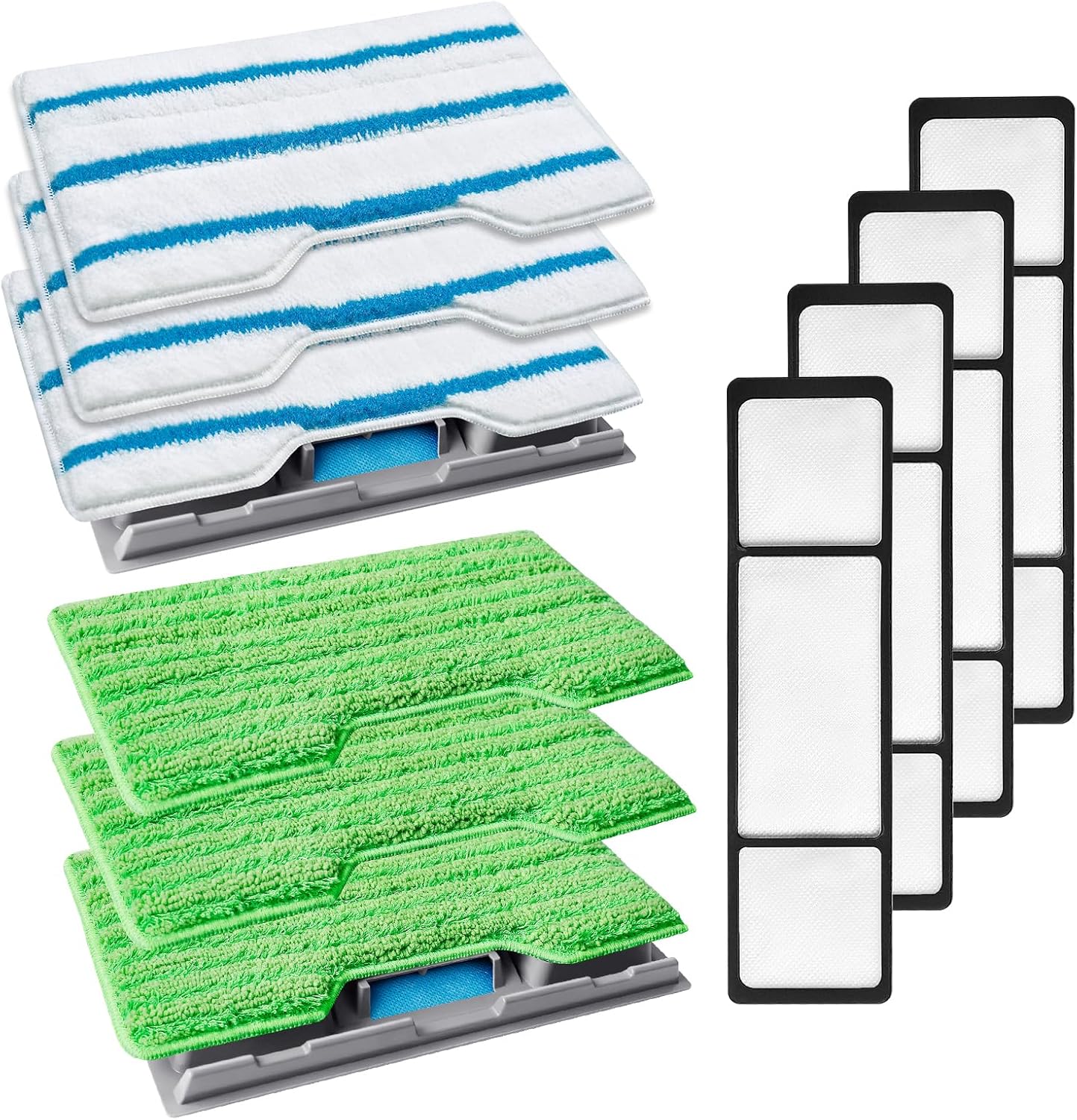 KEEPOW Reusable Mop Pads Refills, Mop Replacement Pads Compatible with Mop VM252 VM200 VC205 VM250 /QM250 VM190 VM200P12, Hardwood Floor Mop Pad with Upgraded Dirt Chamber