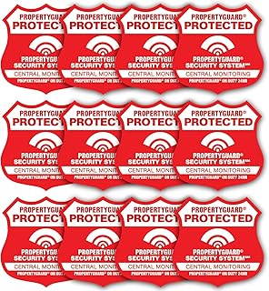 Propertyguard® Alarm System Outdoor Warning Stickers – 12 Pack Professional-Grade Decals for Business & Residential Security