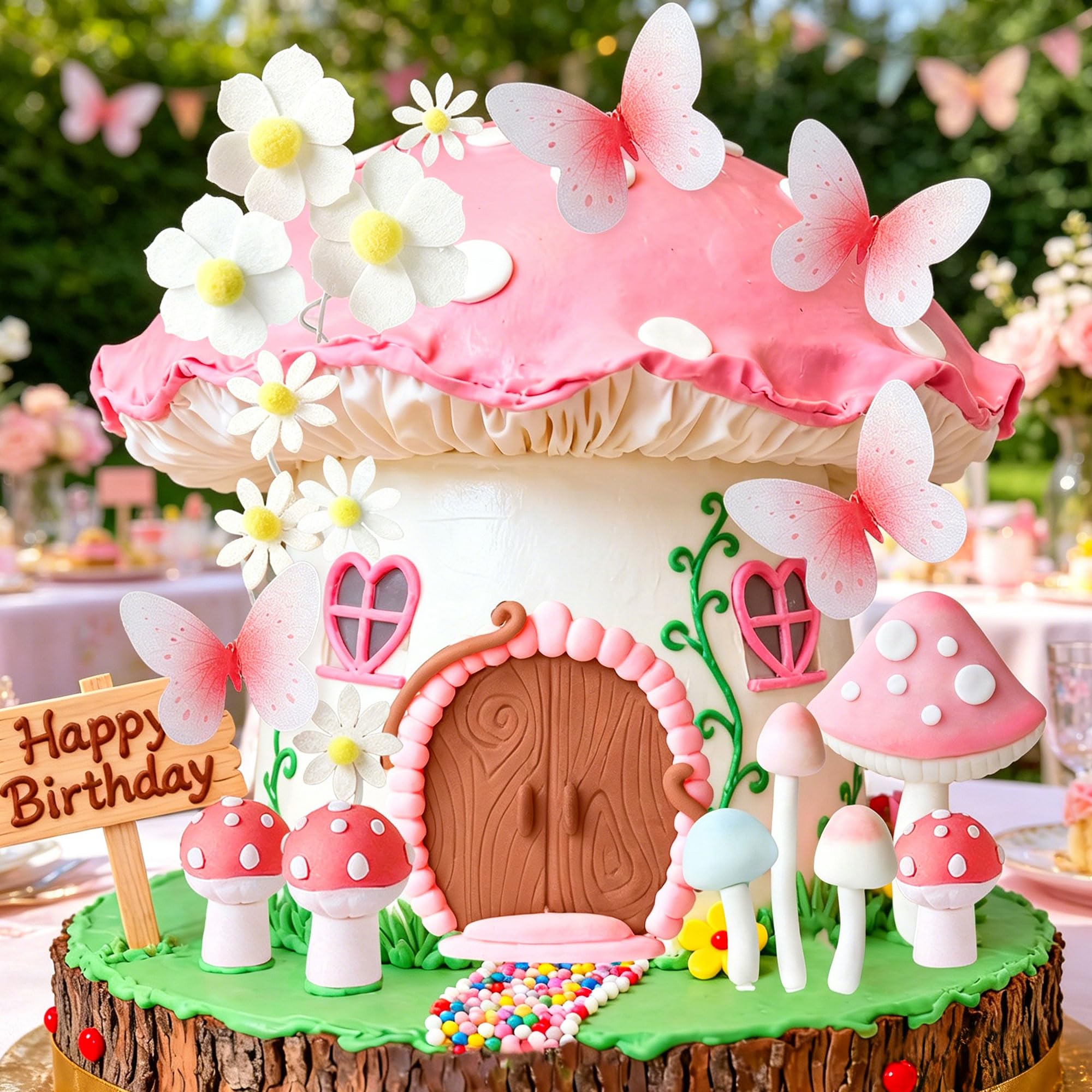 LaVenty Woodland Mushroom Cake Topper
