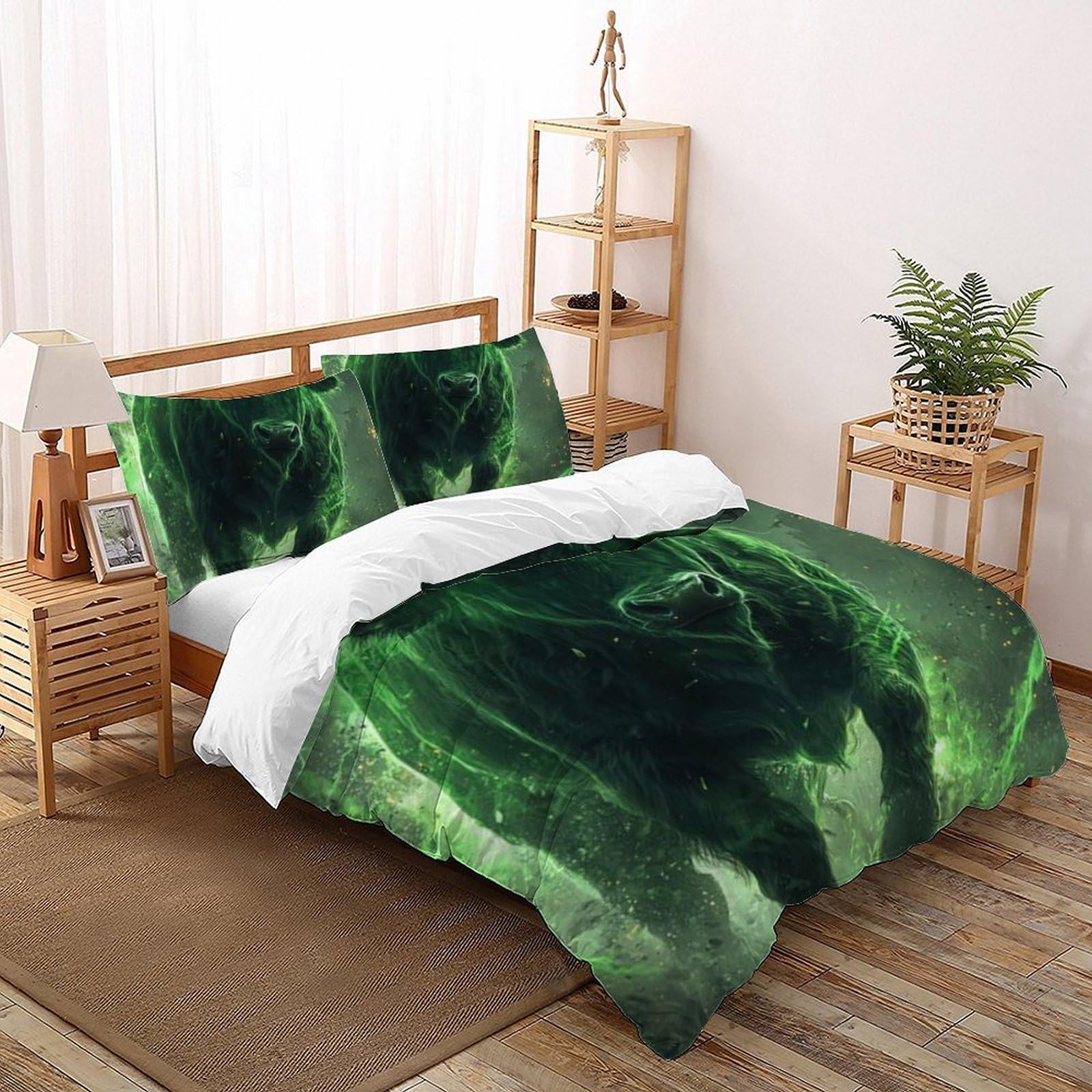 Housse de couette King microfibre animaux 3D parure lit haut de gamme