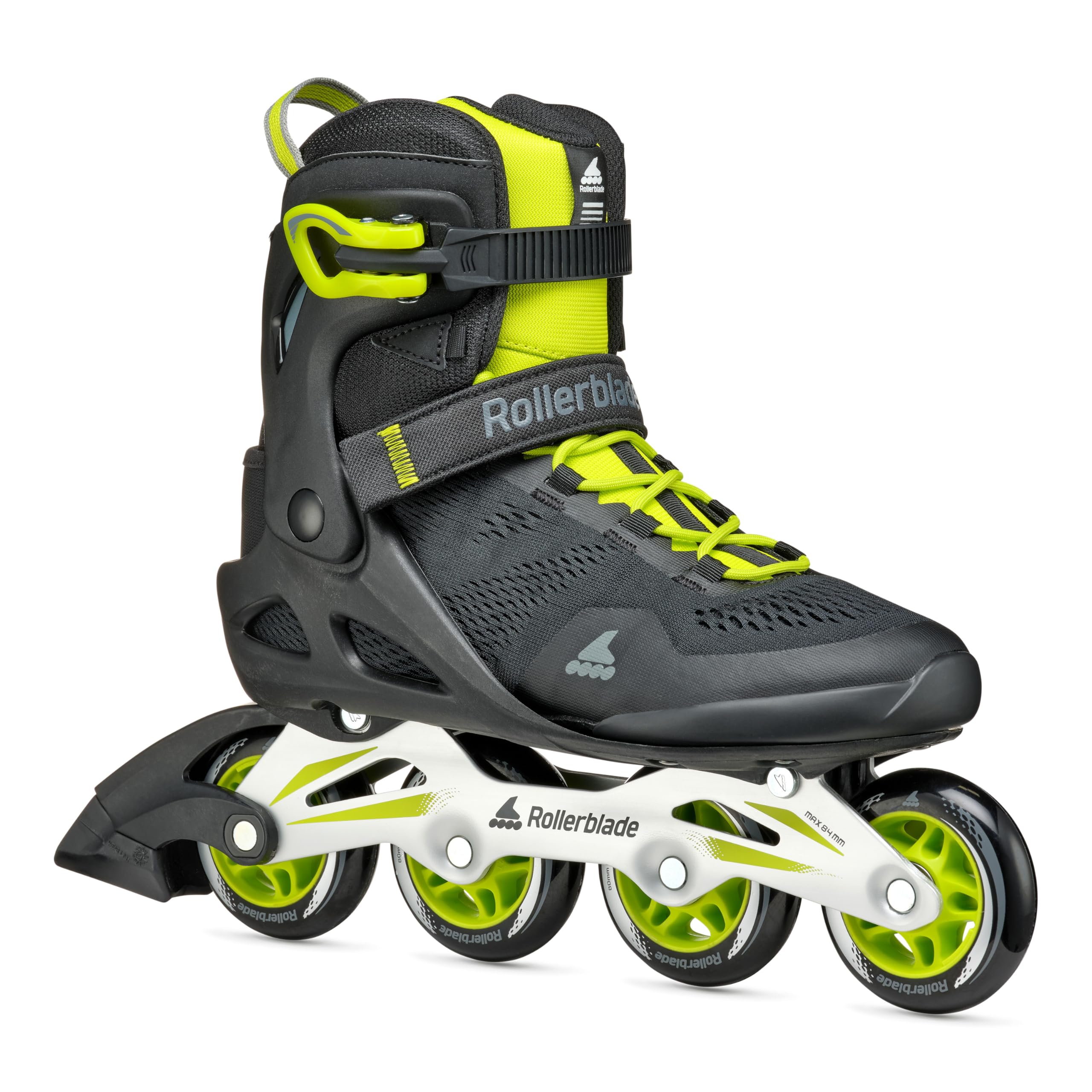 Rollerblade Macroblade 80 Men's Adult Fitness Inline Skate, Lime and Black, Performance Inline Skates