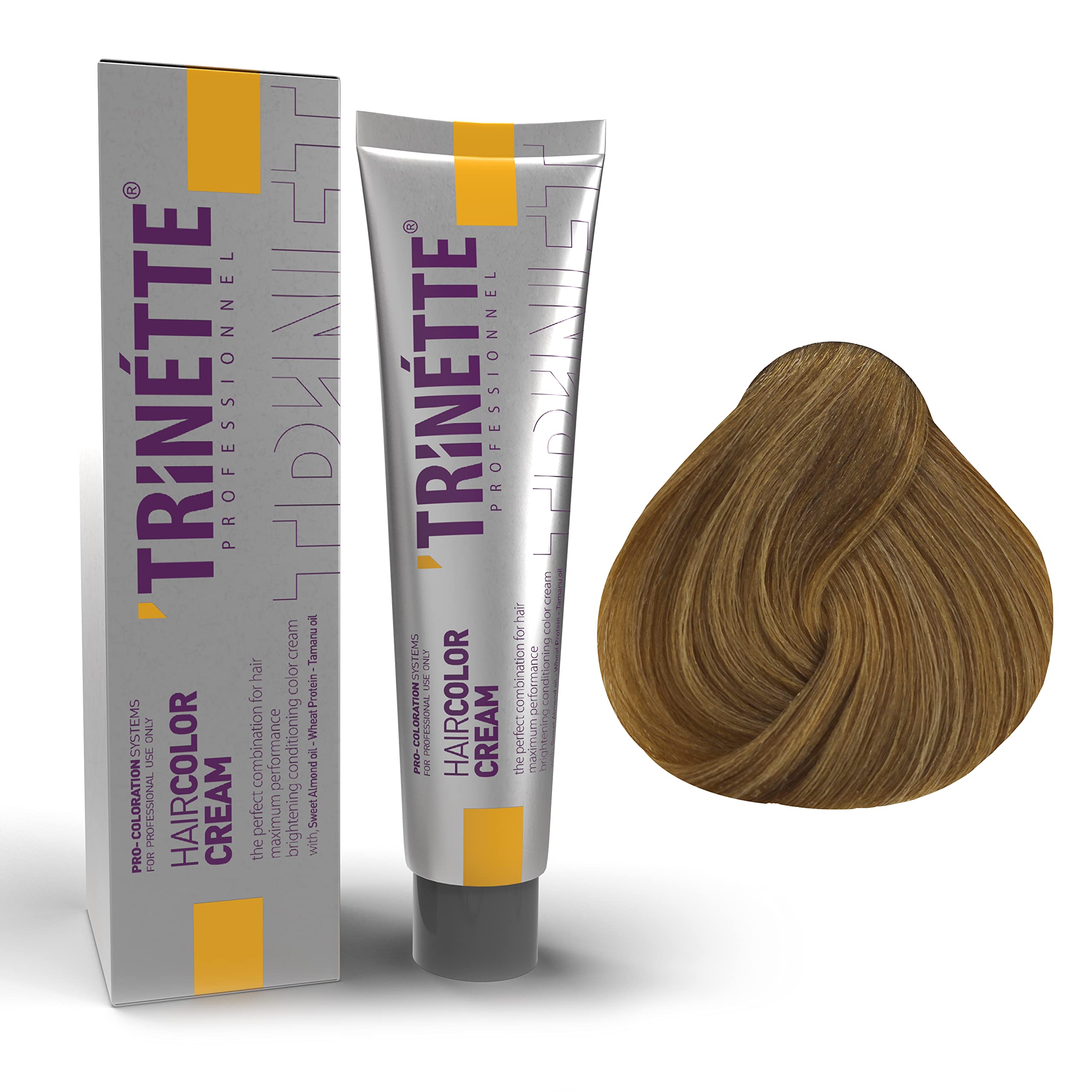 Trinette Professionelle No 8.3 Hell Goldblond Permanente Haarfarbe Creme 100 ml – Warme Goldene Farbergebnisse, Leuchtende Reflexe, Hohe Deckkraft, Langanhaltende Salonqualität