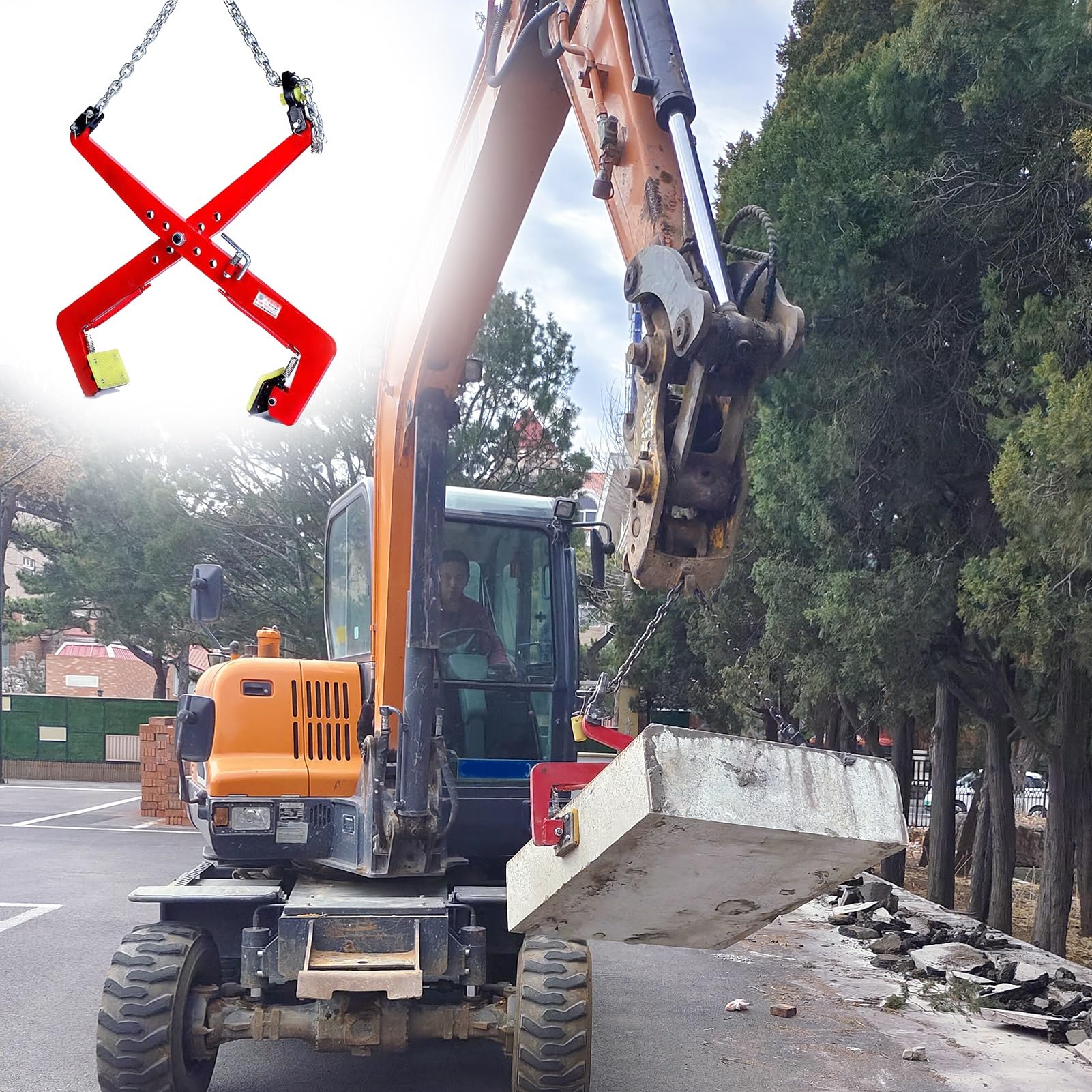 Pince de levage pour dalles de granit et élévateur de pavés à ciseaux réglable